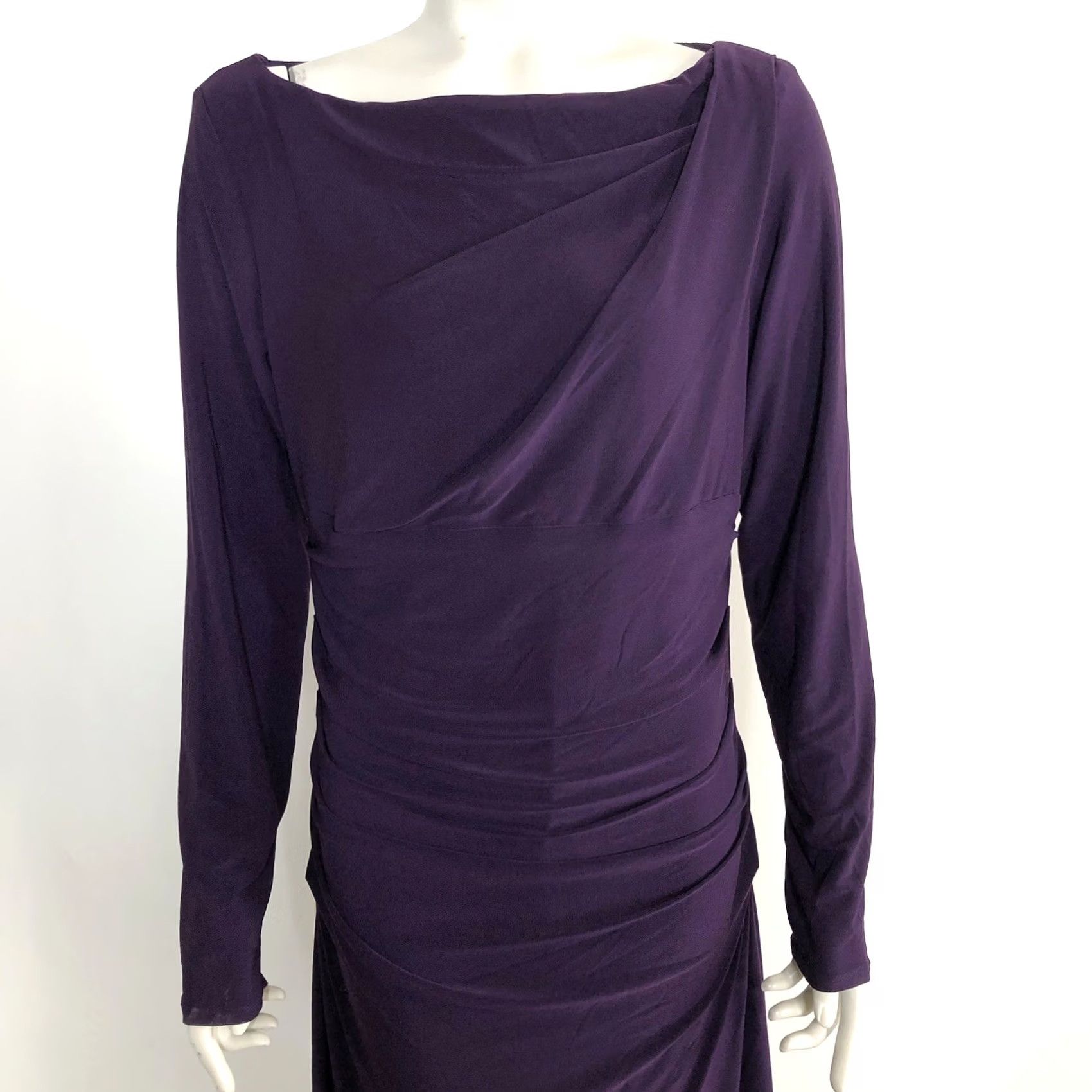 Ralph Lauren Lauren Ralph Lauren Dress A-Line Knee Length Purple MINT Draped Ruched 14 14 Size XL / US 12-14 / IT 48-50 - 2 Thumbnail