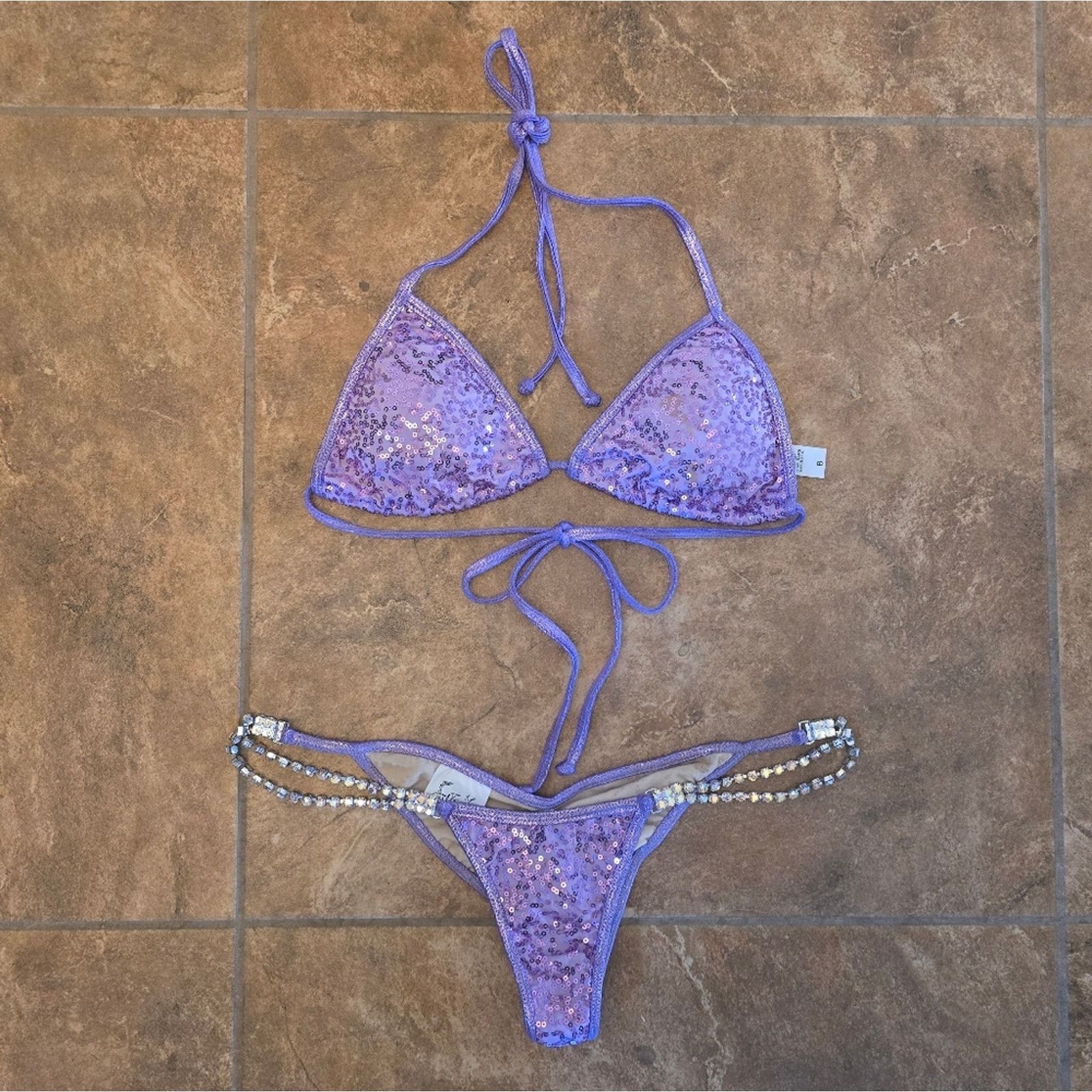 Other Purple Sequin | SUITS YOU | Competition Bikini Set Size ONE SIZE - 3 Thumbnail
