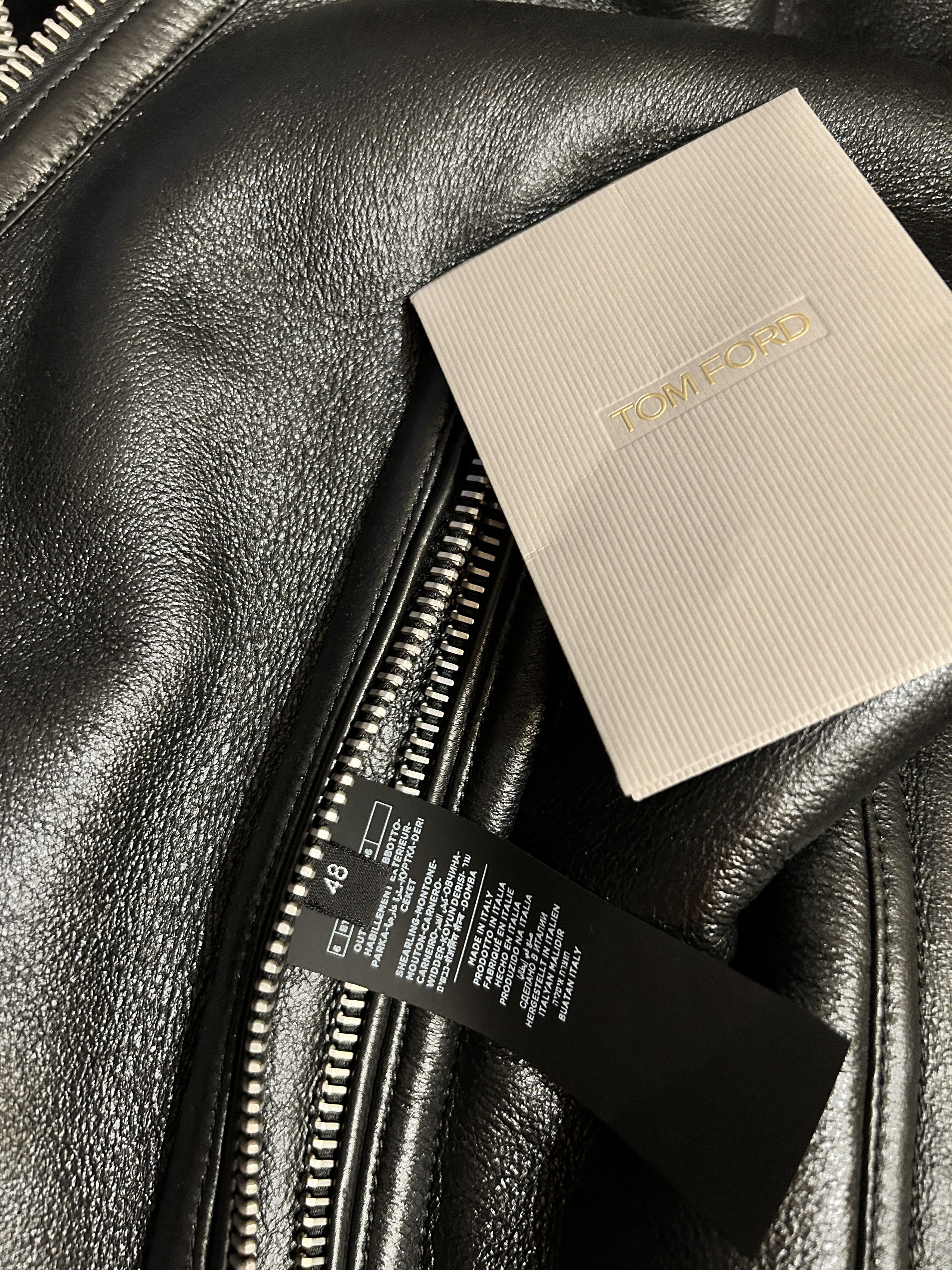 Tom Ford SHEARLING LINED AVIATOR LEATHER JACKET BLACK SIZE IT 48 Size US M / EU 48-50 / 2 - 8 Thumbnail