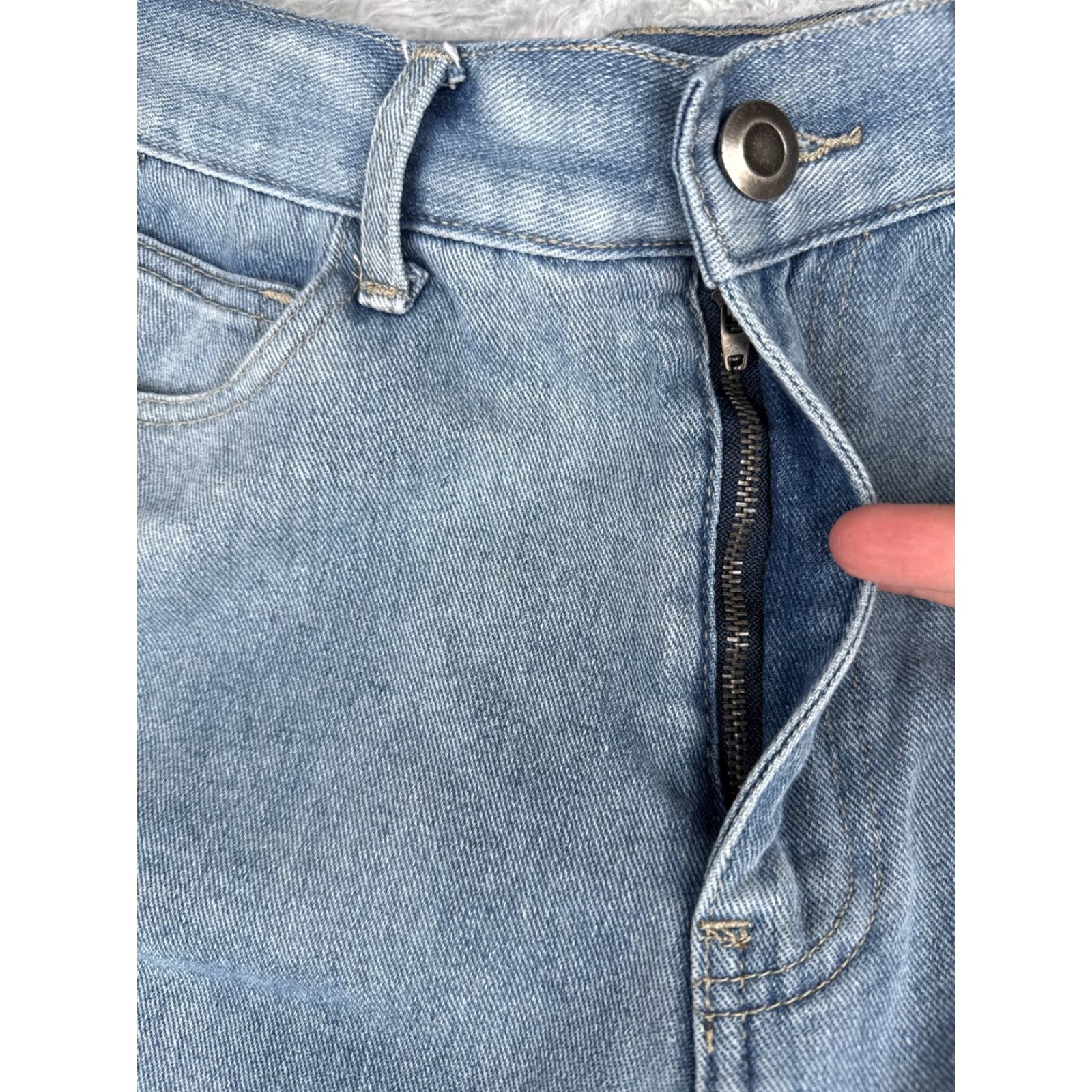 Boohoo Boohoo Women's 8 Blue High Rise Wide Leg Jeans 28x32 Denim Flared Distressed Size 30" / US 8 / IT 44 - 5 Thumbnail