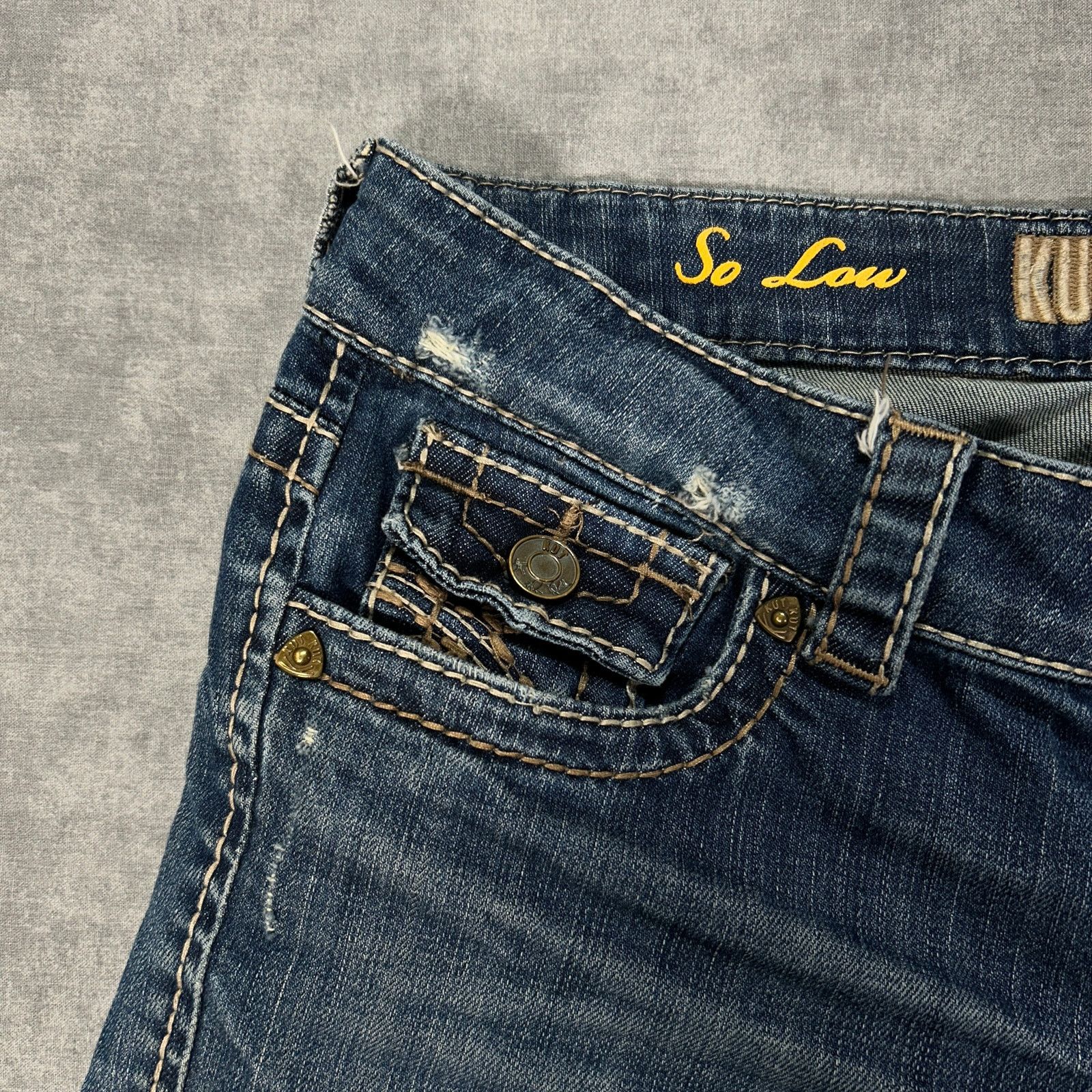 Other Y2K KUT From the Cloth So Low flare jeans distressed wmns 8 Size 30" / US 8 / IT 44 - 4 Thumbnail