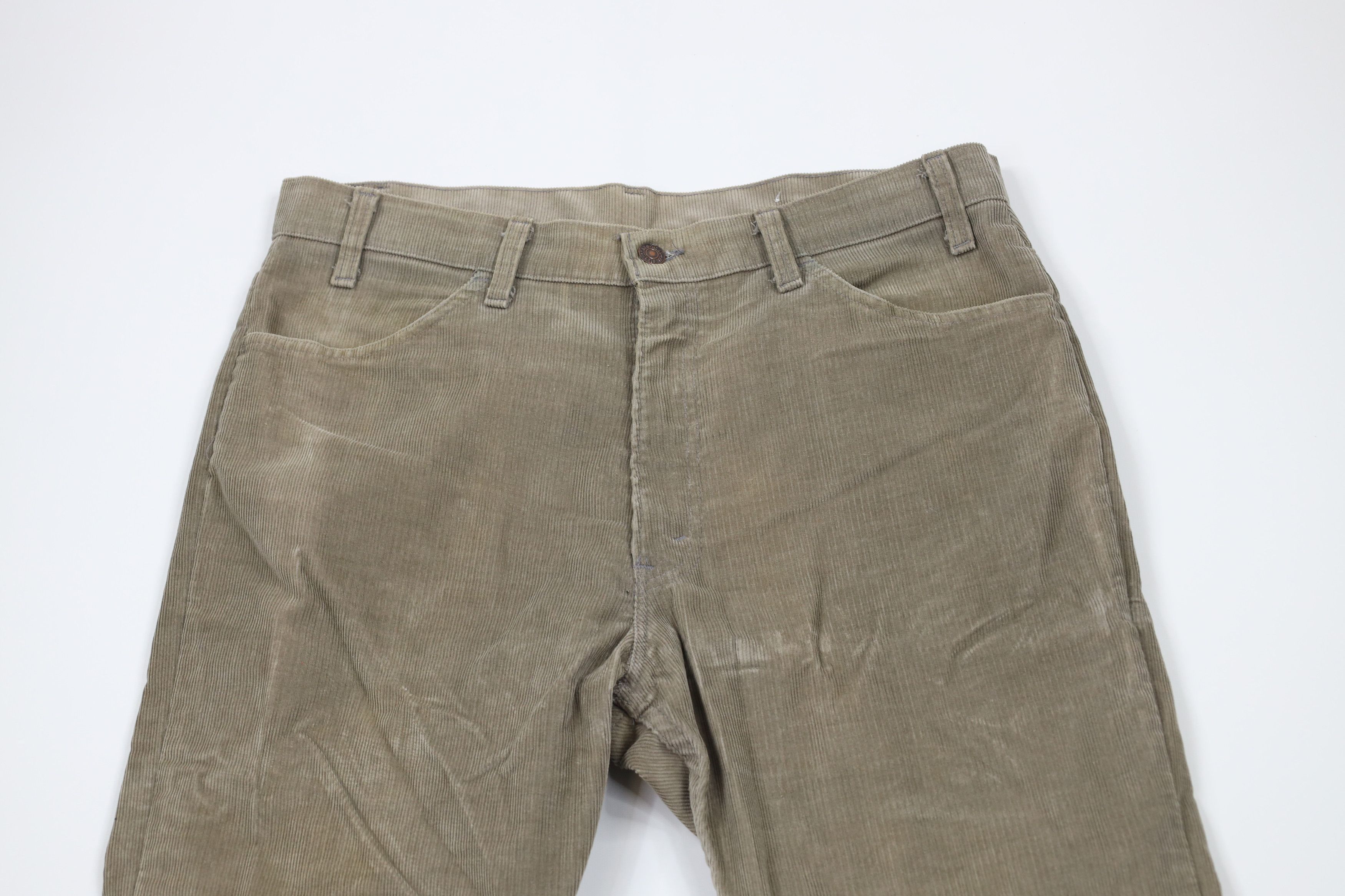 Levi's × Vintage Vintage 80s Levis Flared Corduroy Chino Pants Gray USA Size US 34 / EU 50 - 2 Thumbnail
