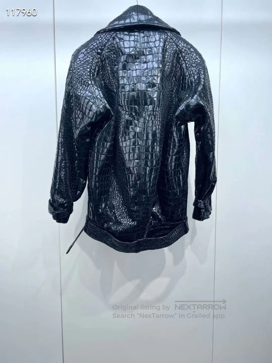 Saint Laurent Paris Saint Laurent FW22 Black Croc Leather Jacket. Size XS / US 0-2 / IT 36-38 - 2 Thumbnail