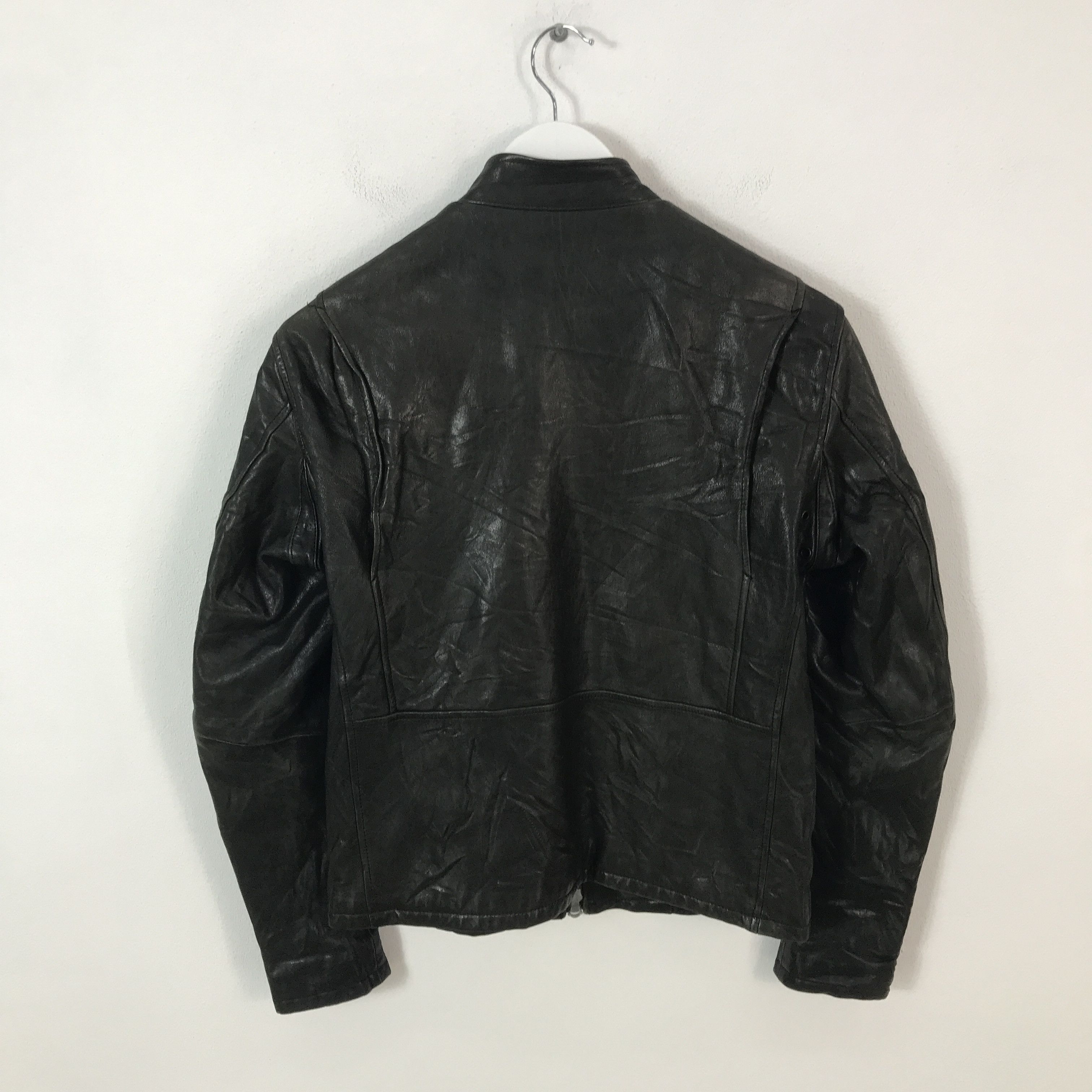 Japanese Brand Vtg green label Leather jacket biker style Size US S / EU 44-46 / 1 - 3 Thumbnail