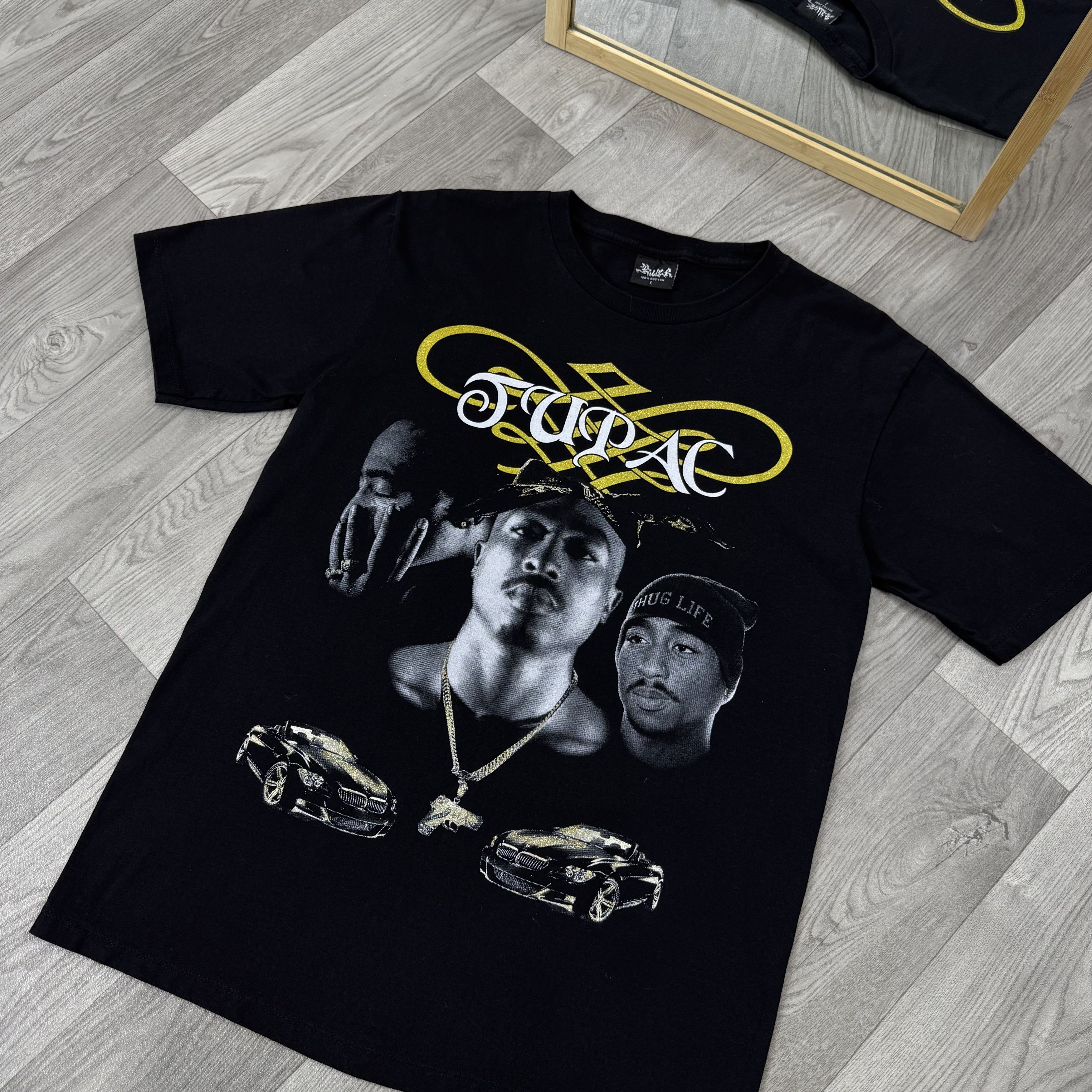 Vintage Vintage 2Pac 90s Tupac Shakur Graphic Black Rap Tee Shirt Size US L / EU 52-54 / 3 - 7 Thumbnail