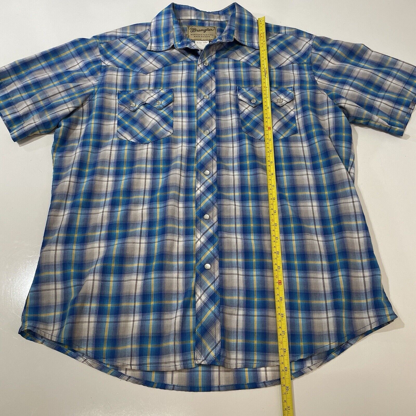 Wrangler Wrangler Retro Western Pearl Snap Shirt Men’s M Blue Plaid Size US M / EU 48-50 / 2 - 4 Thumbnail
