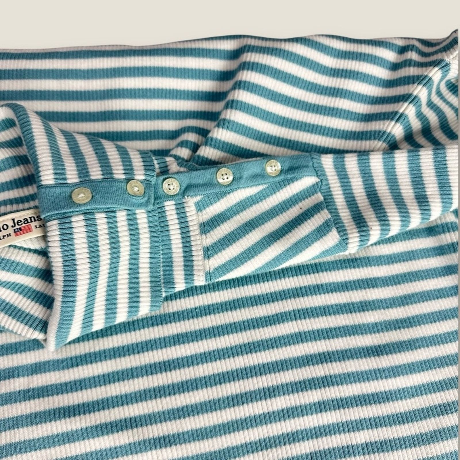 Polo Ralph Lauren Y2k Polo Jeans Ralph Lauren Blue White Striped Turtleneck XL Size XL / US 12-14 / IT 48-50 - 4 Thumbnail