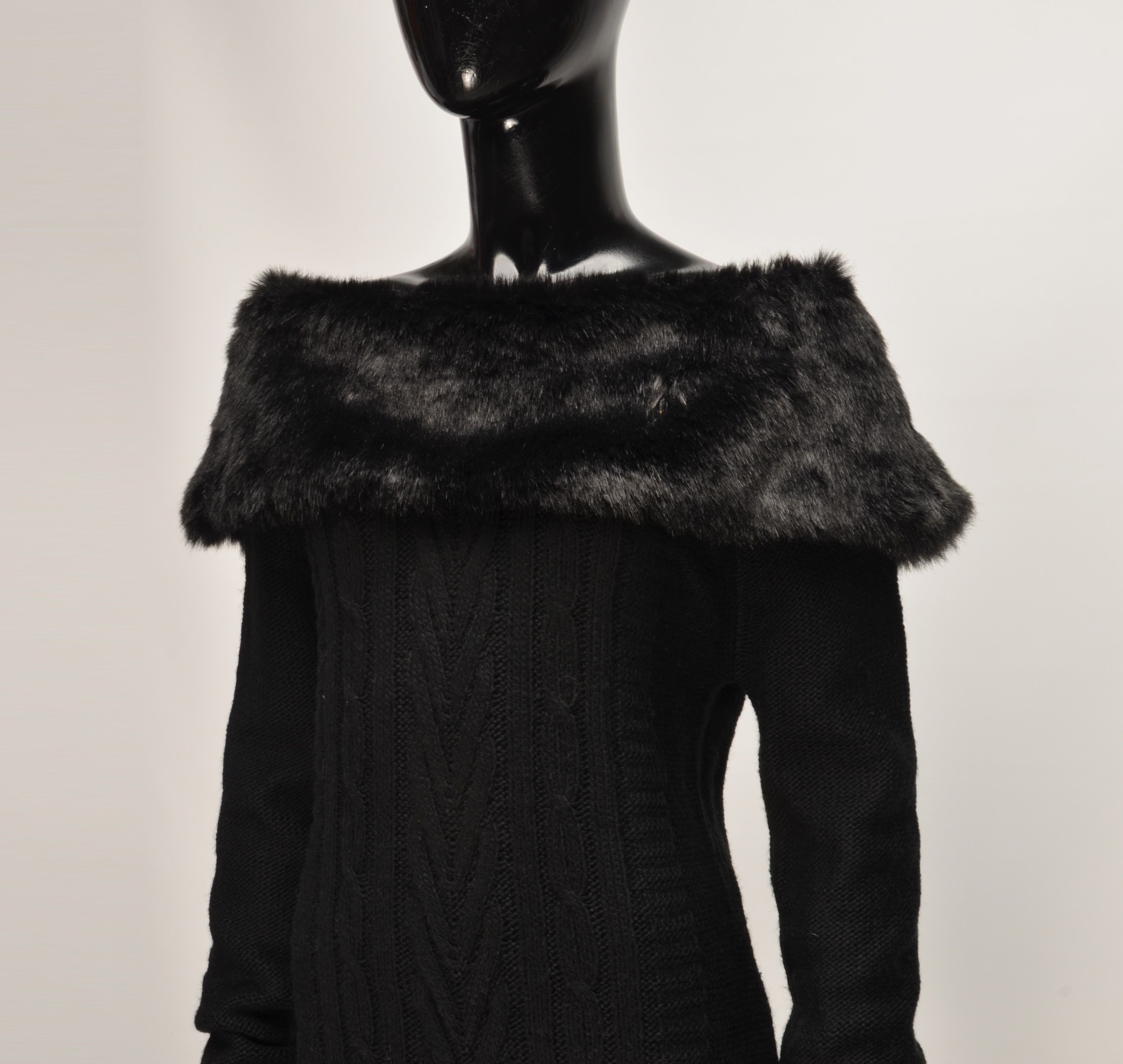Other Jane Norman Vintage Y2K Off Shoulder Cable Knit Dress Size M / US 6-8 / IT 42-44 - 2 Thumbnail