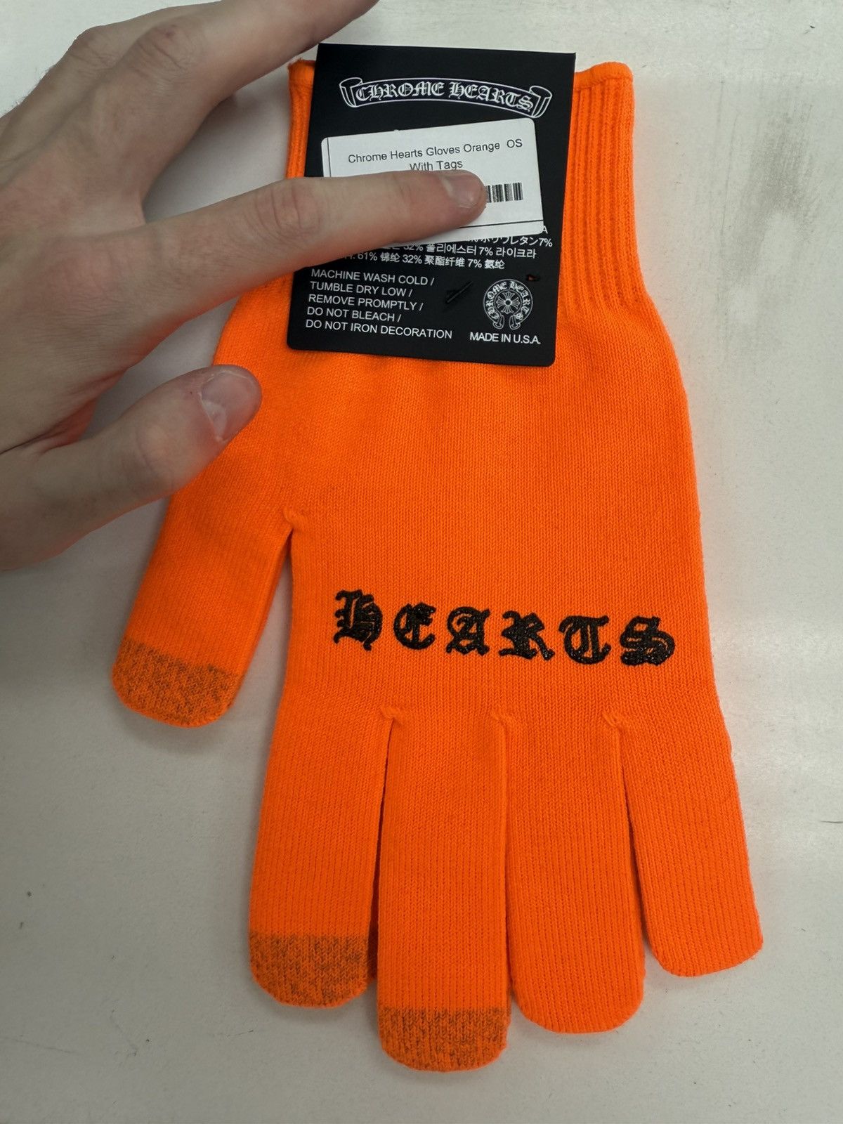 Chrome Hearts Chrome Hearts Orange Gloves Large Size ONE SIZE - 3 Thumbnail