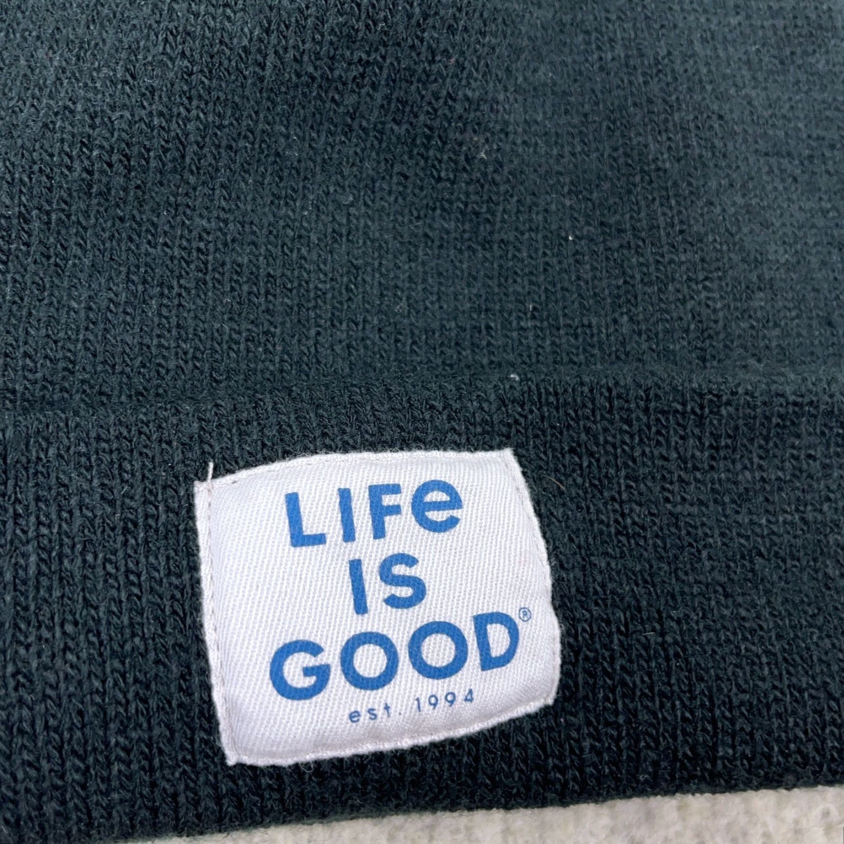 Life is Good Life is Good Beanie Hat Cap Knit Black One Size Adult Mens Life is Good Logo Vintage-Style Beanie Size ONE SIZE - 2 Thumbnail