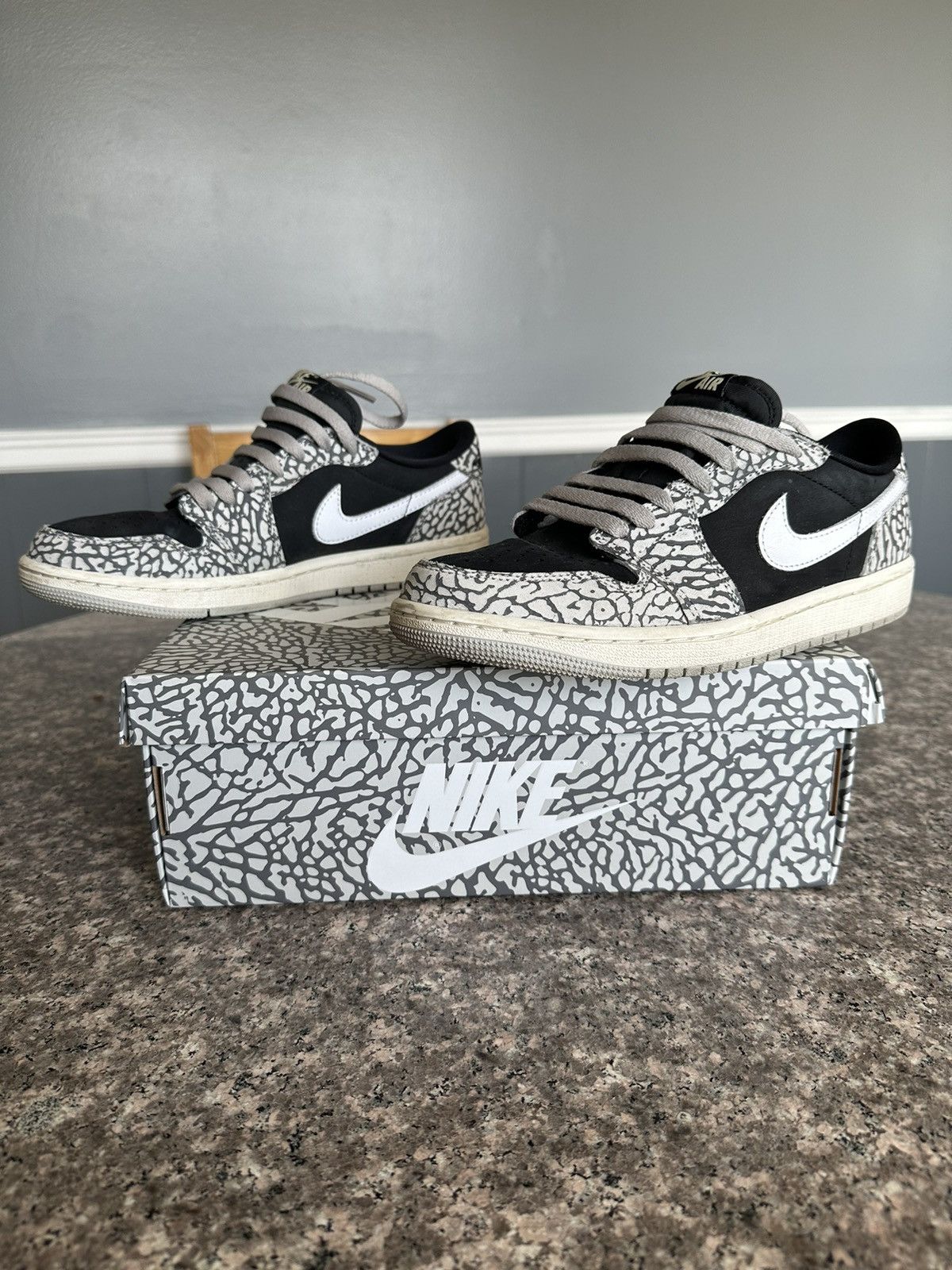 image of Nike Air Jordan Low Shoes in Grey, Men's (Size 6.5)