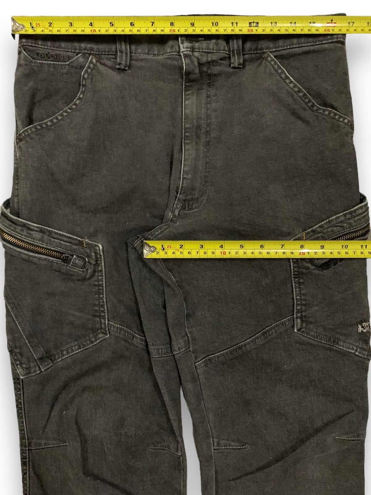 POST ARCHIVE FACTION (PAF) Vintage Japanese Brand Double Knee Style Utility Cargo Jeans Size US 33 - 14 Thumbnail