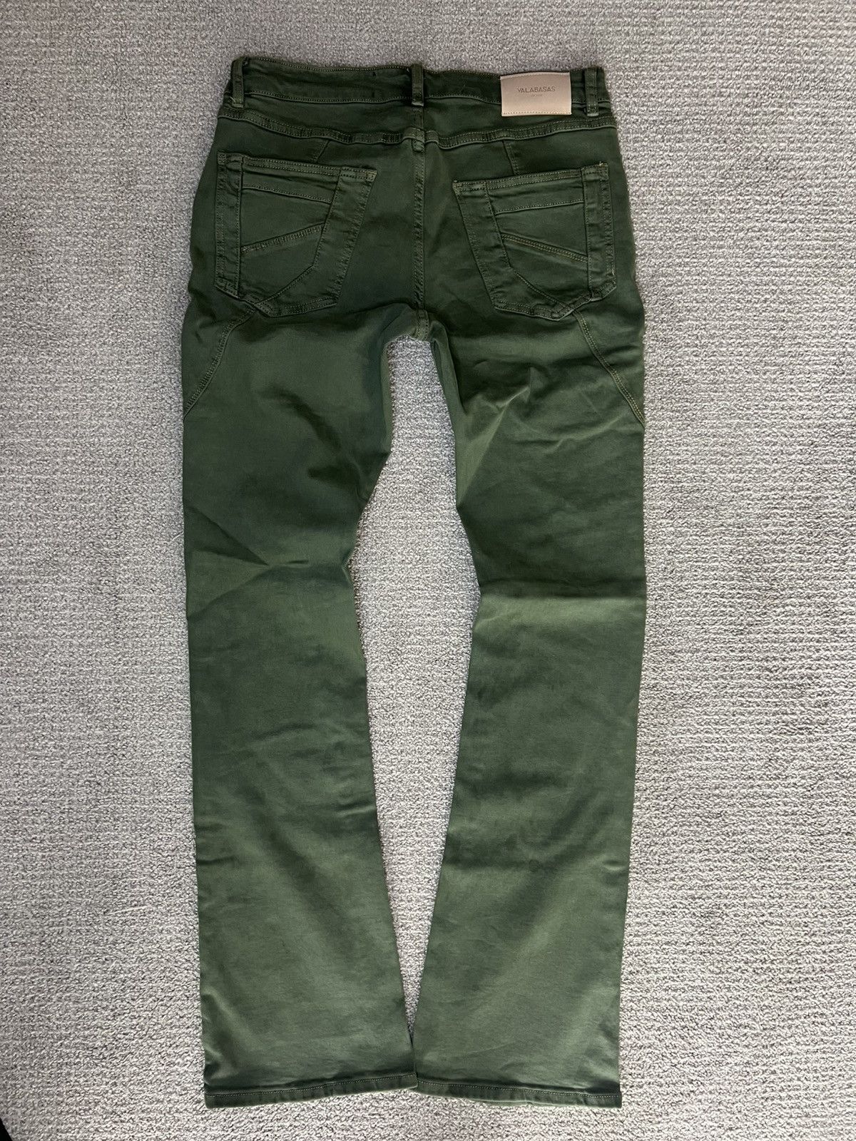 Valabasas Valabasas - Olive Green Stacked Flare Jeans, Size 34 Size US 34 / EU 50 - 2 Thumbnail