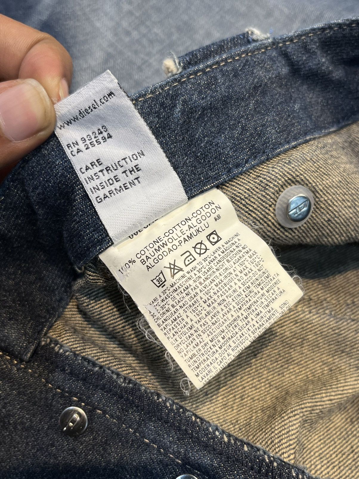 Diesel × Japanese Brand VINTAGE DIESEL Y2K DISTRESSED JEAN DENIM PANTS Size US 28 / EU 44 - 12 Thumbnail