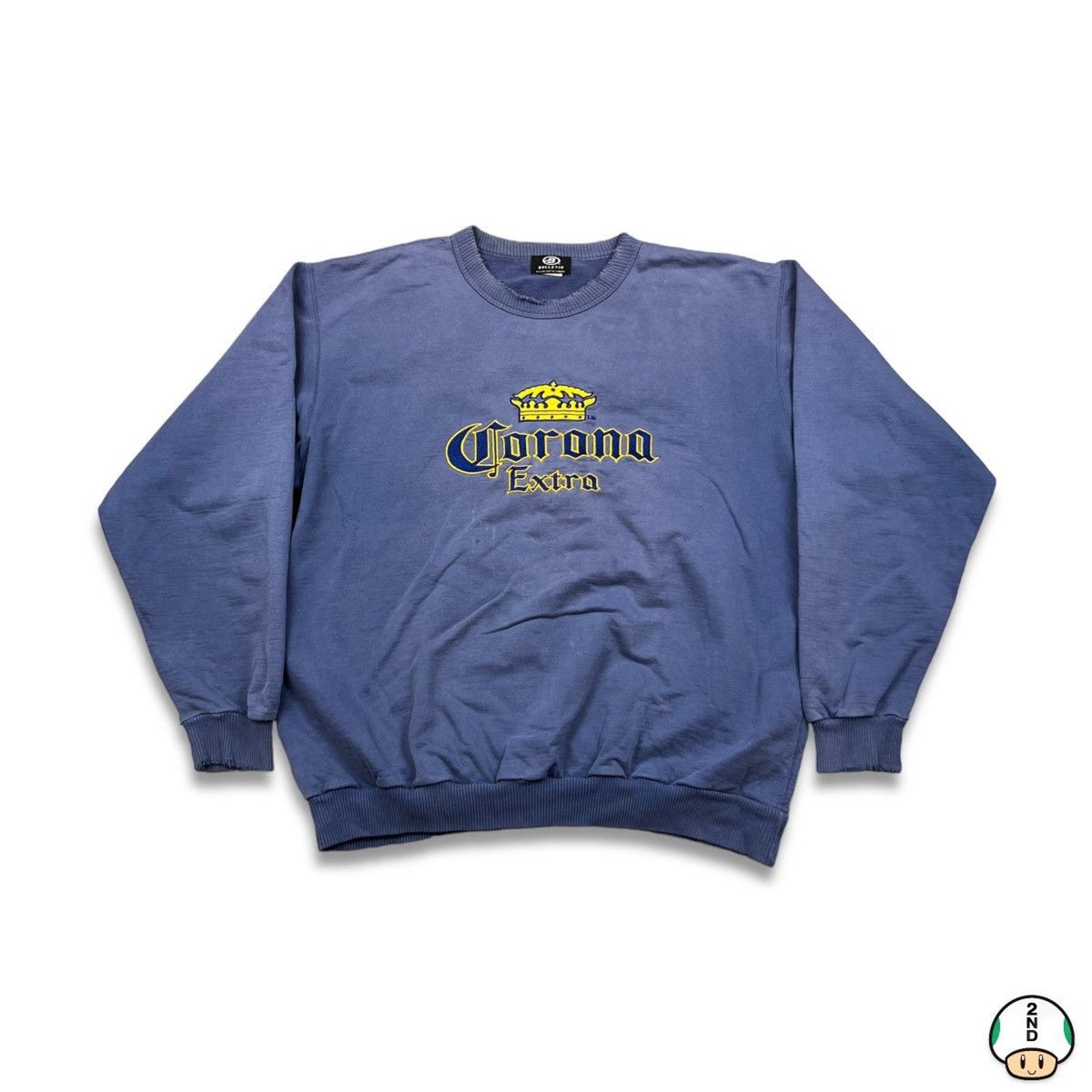 Vintage Vintage 90s Corona Extra Beer Sweatshirt Distressed Pullover Size US XL / EU 56 / 4 - 1 Thumbnail