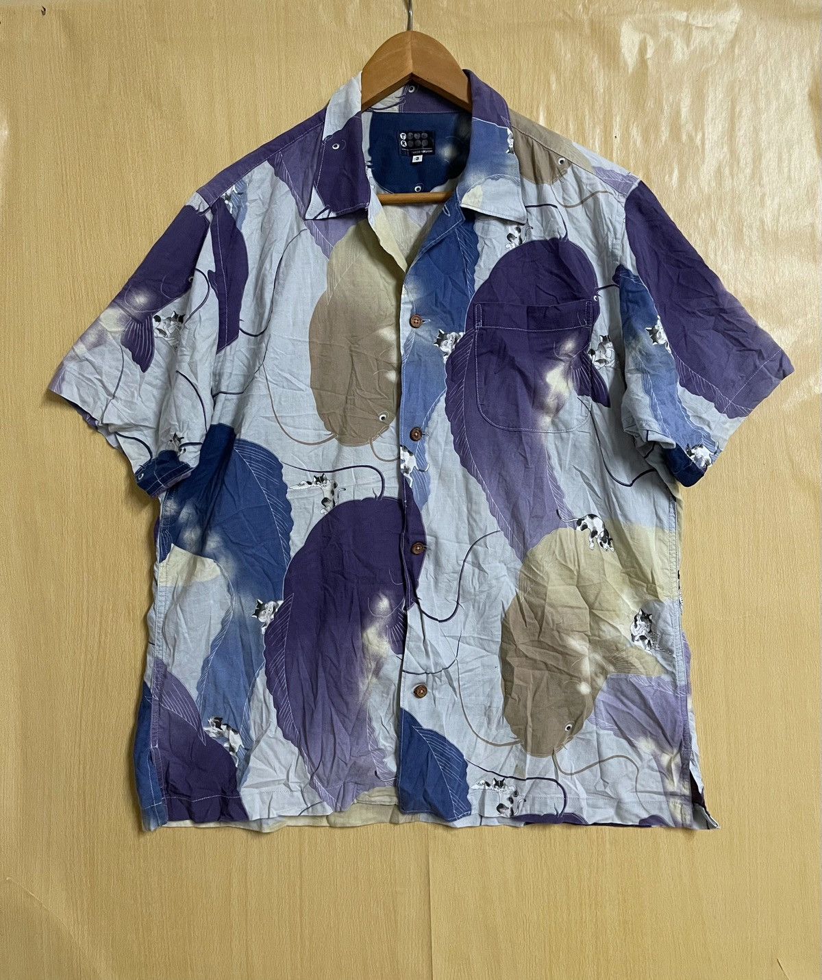 Vintage Hawaiian Shirt Japan Motive by Takeo Kikuchi L