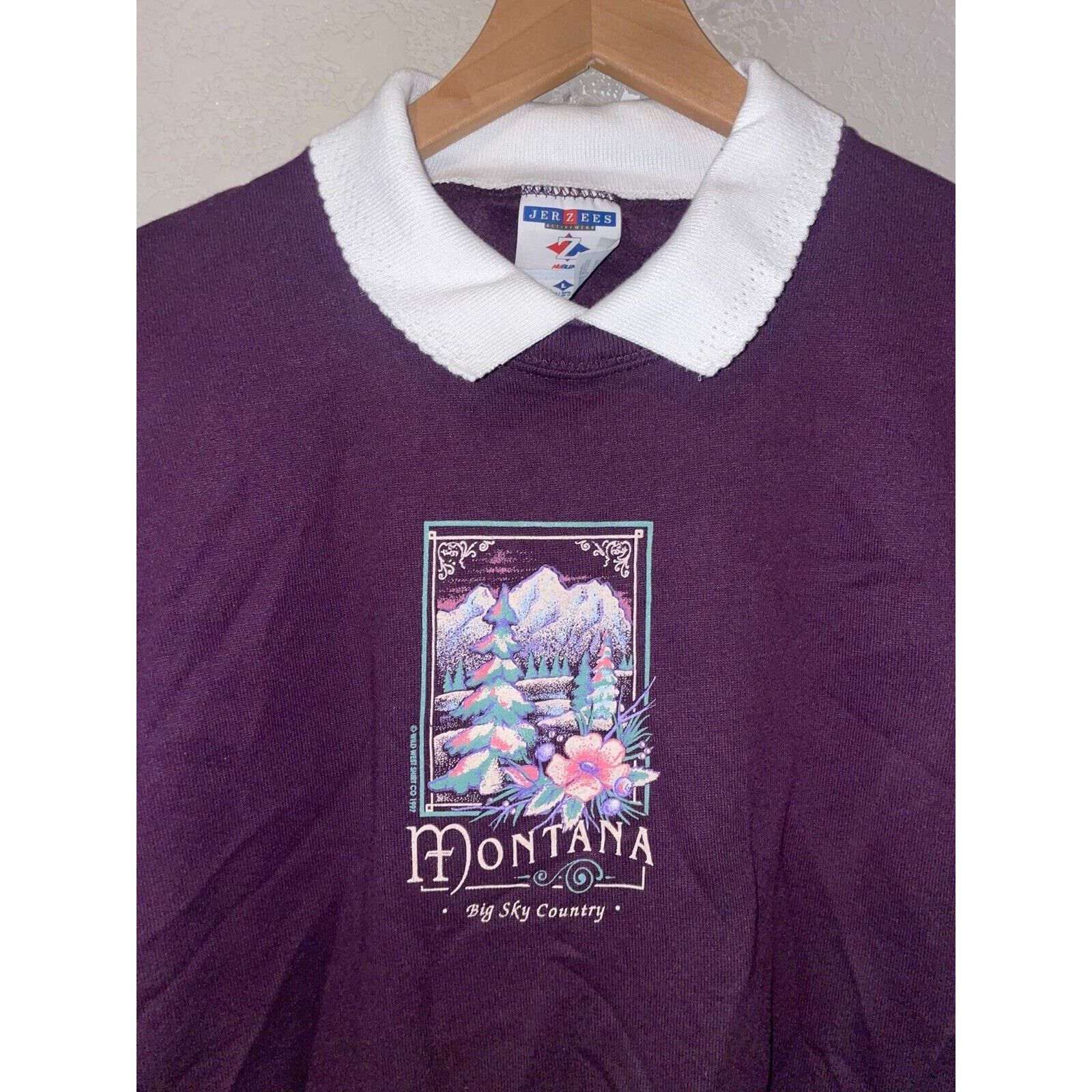 Jerzees Vintage Montana Sweatshirt Big Sky Crewneck VTG L 90s Size L / US 10 / IT 46 - 2 Thumbnail