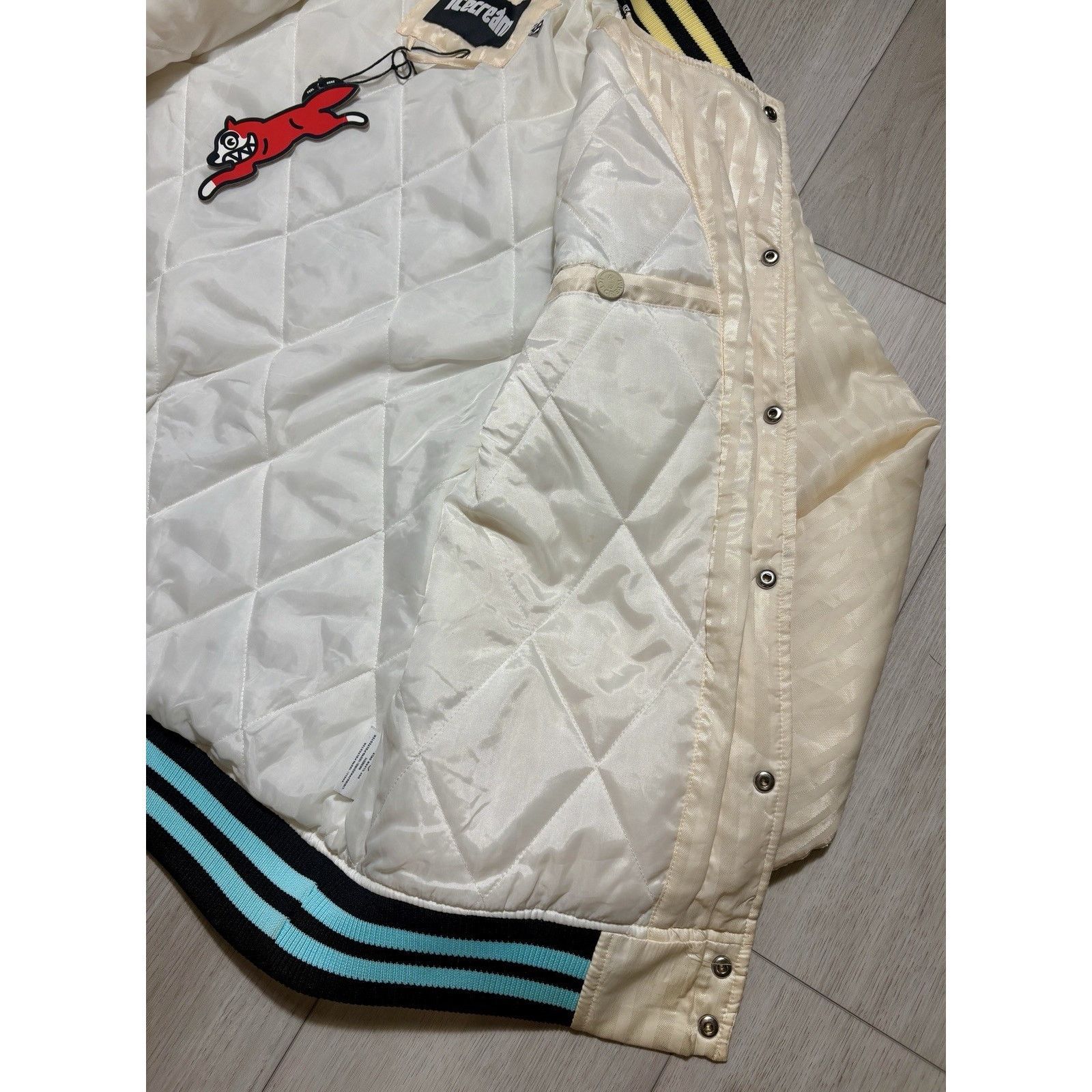 Icecream Ice Cream BBC Satin Varsity Jacket Cream Striped Bomber M Size US M / EU 48-50 / 2 - 19 Thumbnail