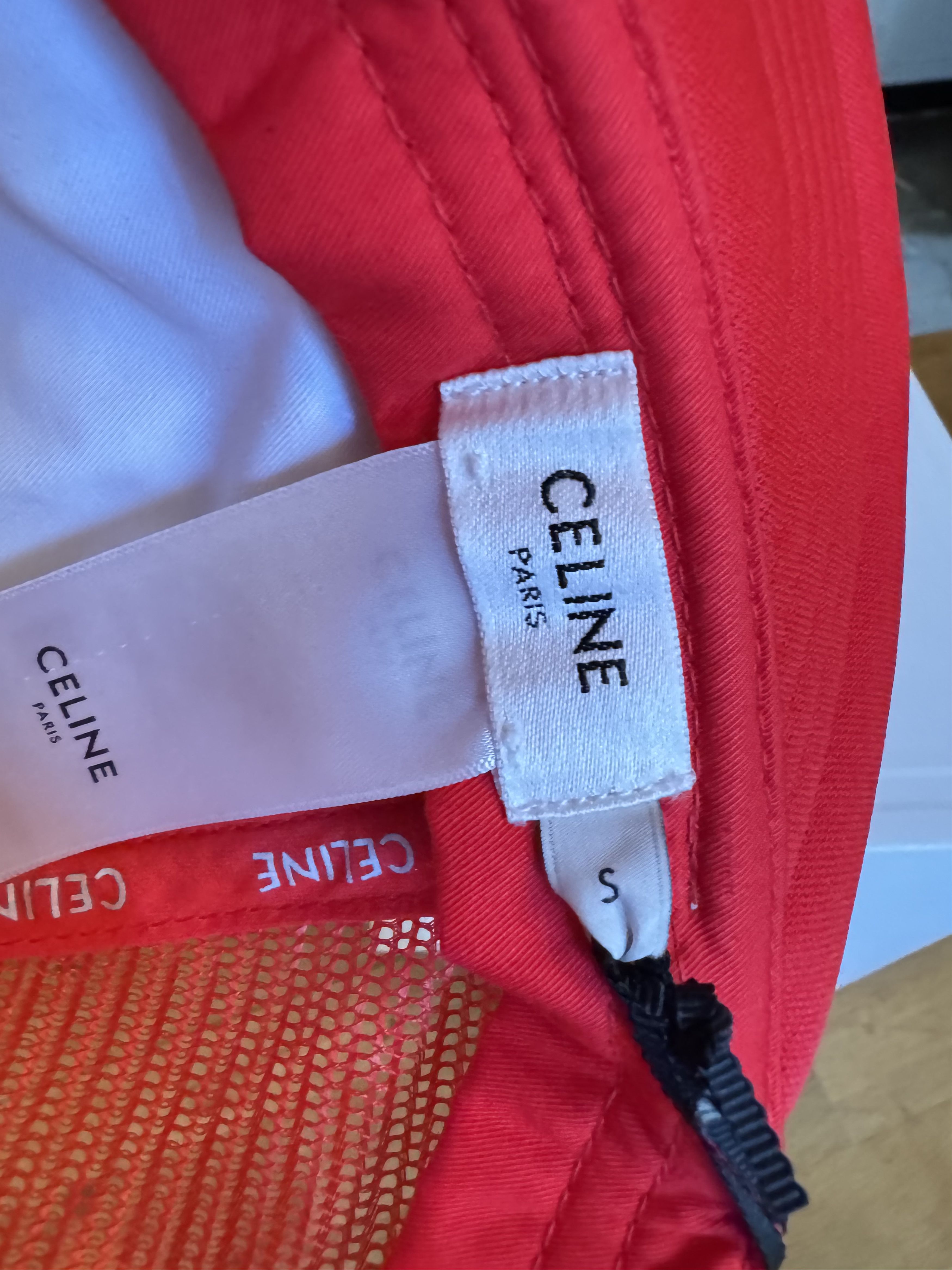 Celine × Hedi Slimane RARE Celine Mesh Red Trucker Hat Triomphe Size ONE SIZE - 9 Thumbnail