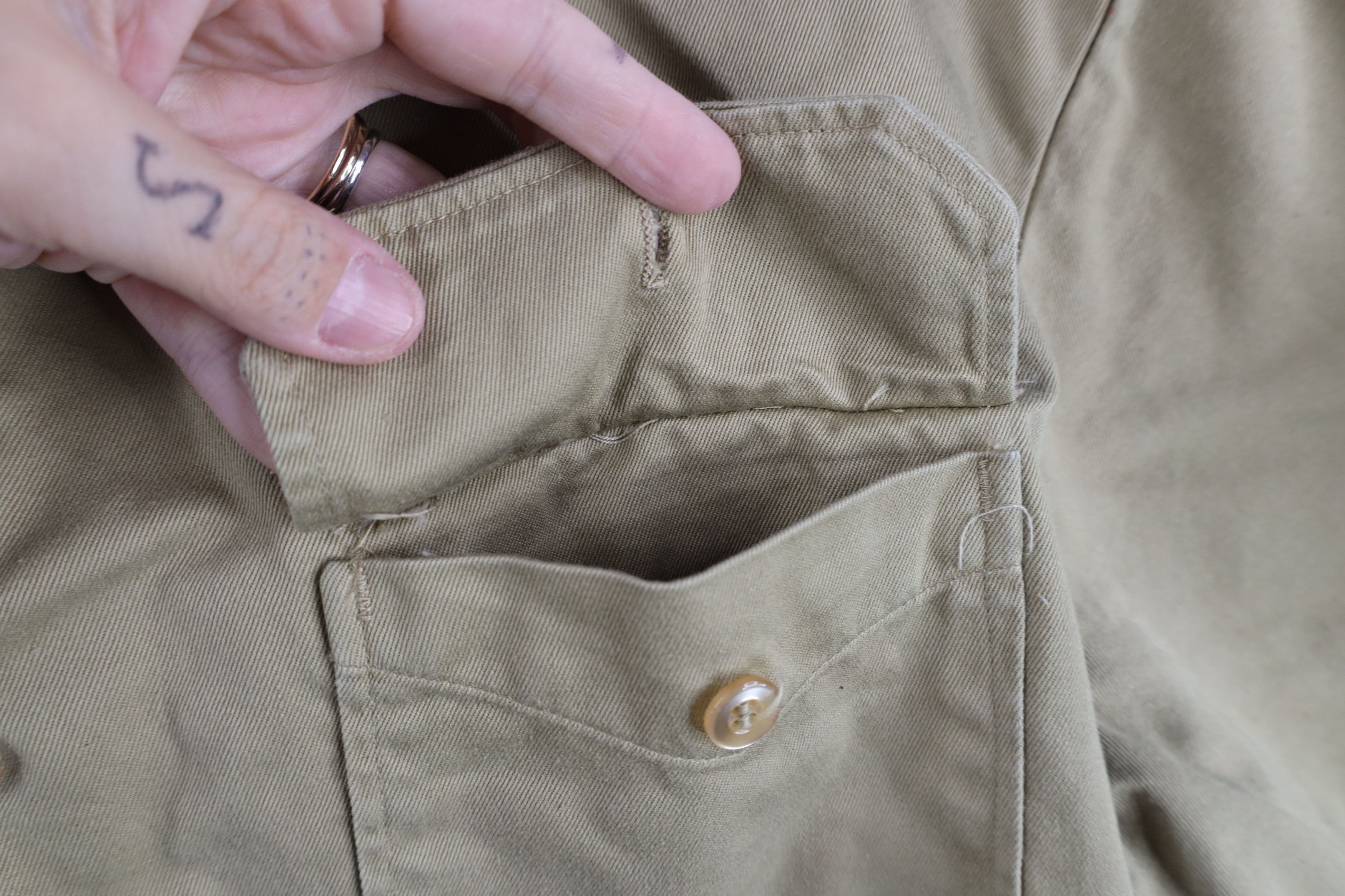 Vintage Vintage 60s 70s Vietnam War Field Combat Button Shirt USA Size US L / EU 52-54 / 3 - 7 Thumbnail