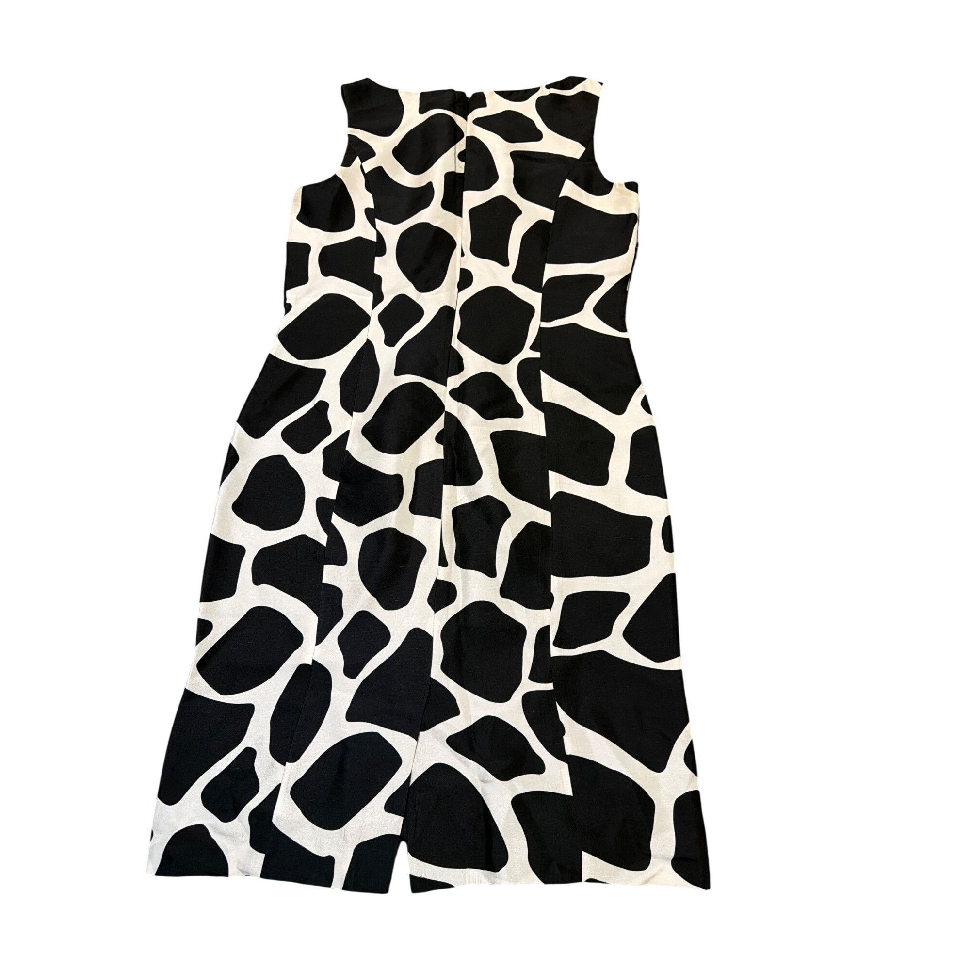 Talbots Talbots Black White Giraffe Cow Print Pure Silk Sheath Dress Size M / US 6-8 / IT 42-44 - 3 Thumbnail