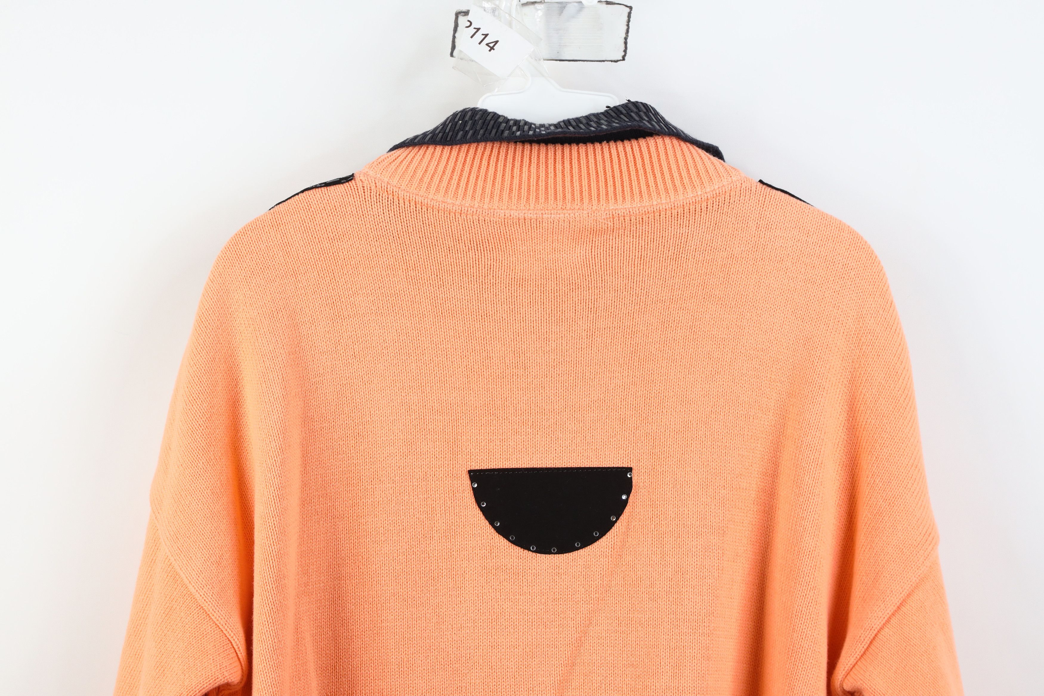 Vintage Vintage 90s Streetwear Rhinestone 1/4 Zip Knit Sweater Size L / US 10 / IT 46 - 17 Thumbnail