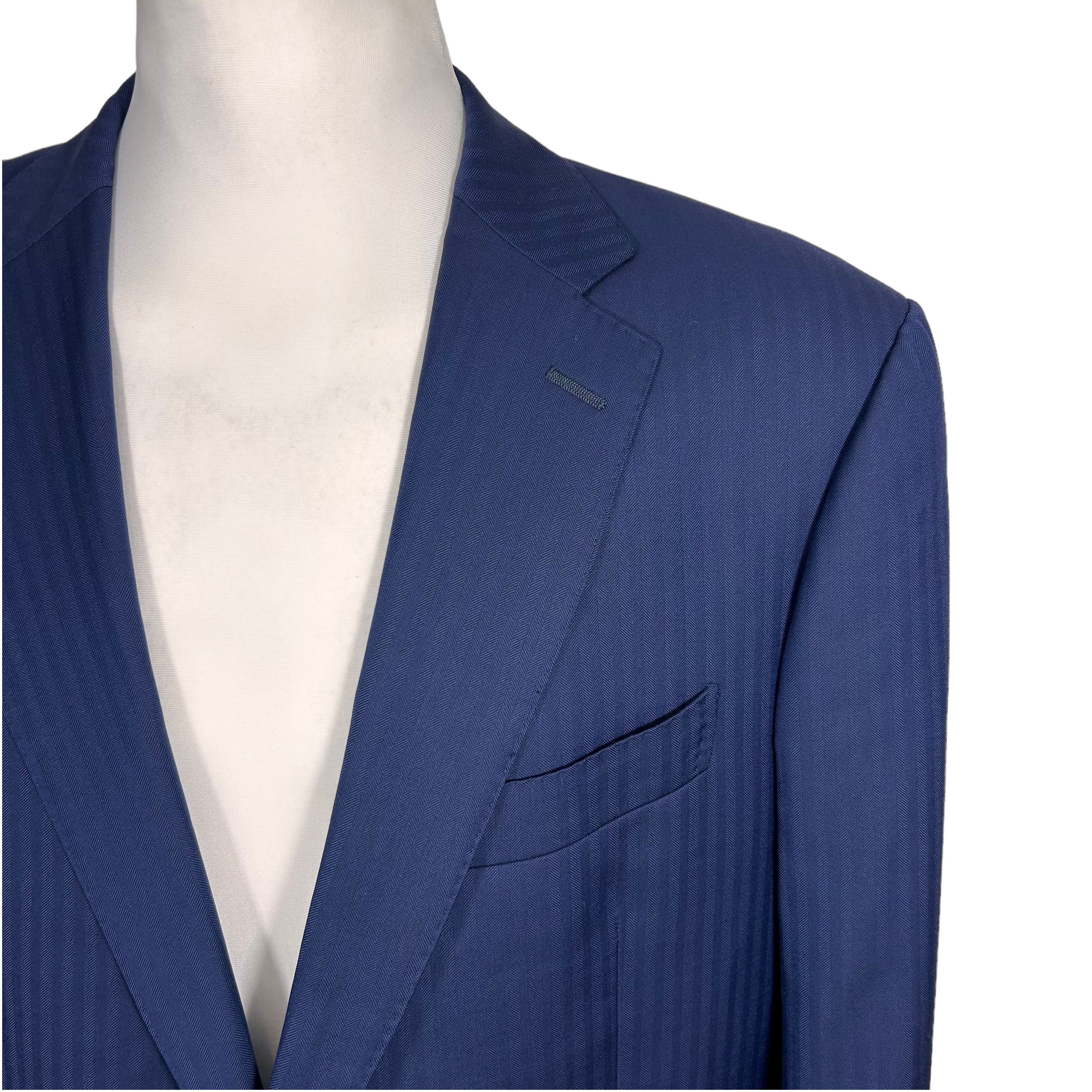 Suitsupply Suitsupply Napoli Blue Striped Blazer Wool Size EU 54 Size 44R - 3 Thumbnail