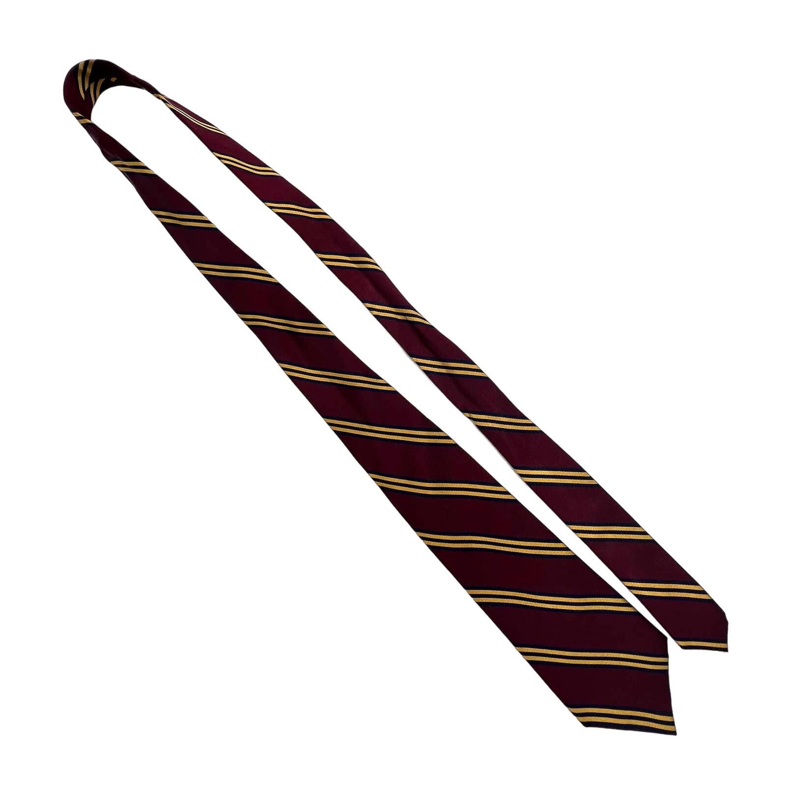 Polo Ralph Lauren Vintage Polo Ralph Lauren Silk Tie Burgundy Red Solid Stripe Size ONE SIZE - 2 Thumbnail