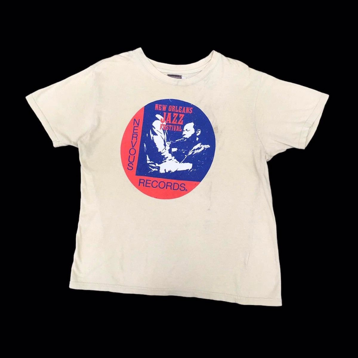 image of Band Tees x Vintage Nervous Records in Yellow, Men's (Size Medium)