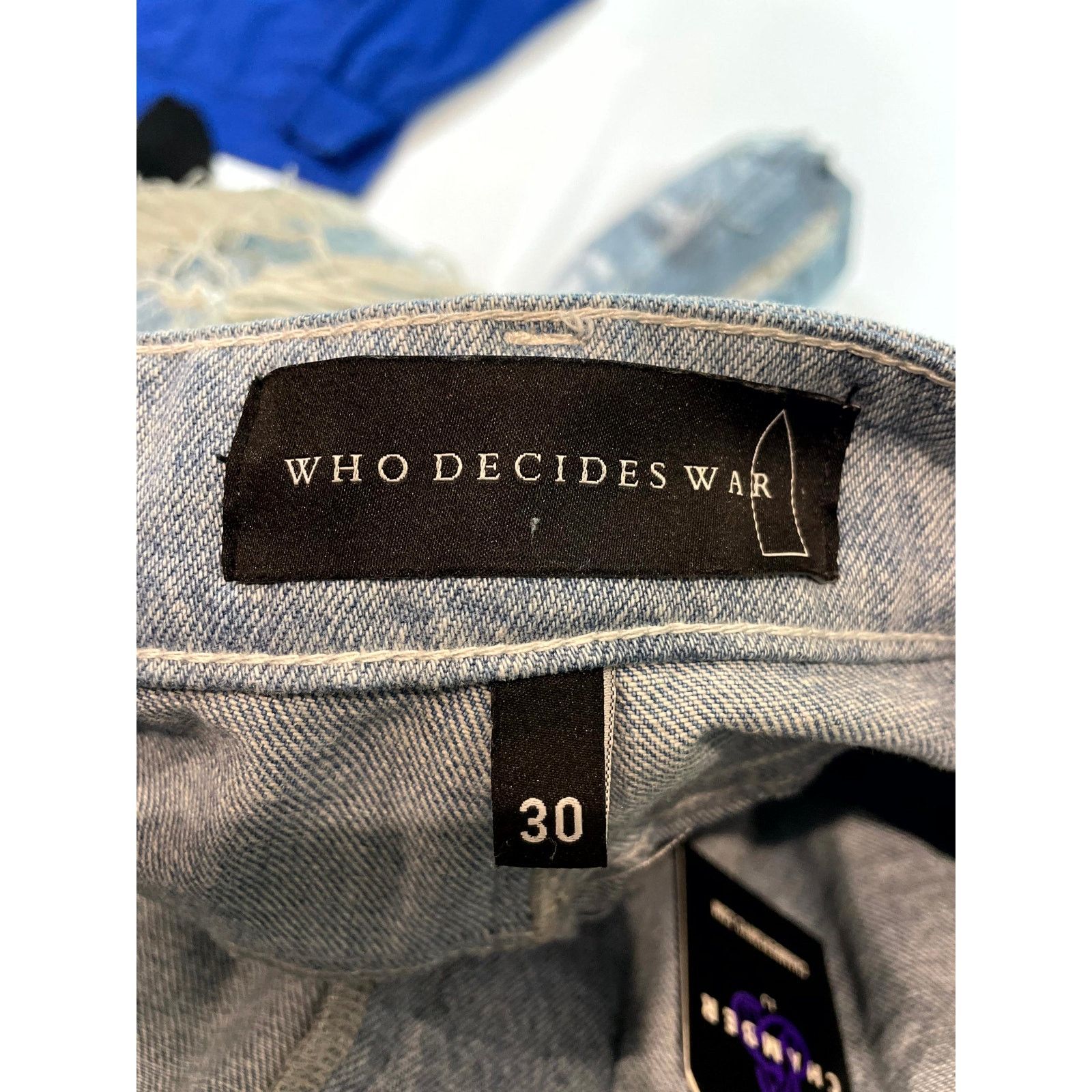 Who Decides War WDW Moto Denim Ligth Wash Jeans Size US 30 / EU 46 - 5 Thumbnail