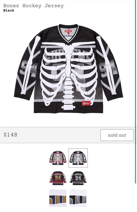 Supreme (IN HAND) Supreme Bones Hockey Jersey Size L | Grailed