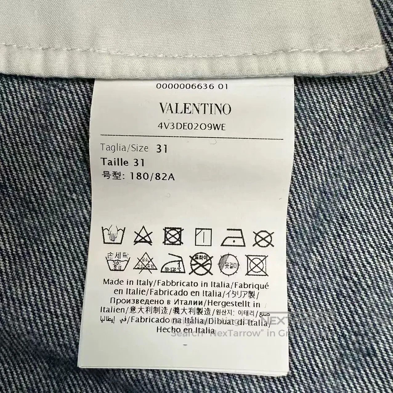 Valentino Valentino Logo Print Denim Wide-Leg Pants. Size US 31 - 4 Thumbnail