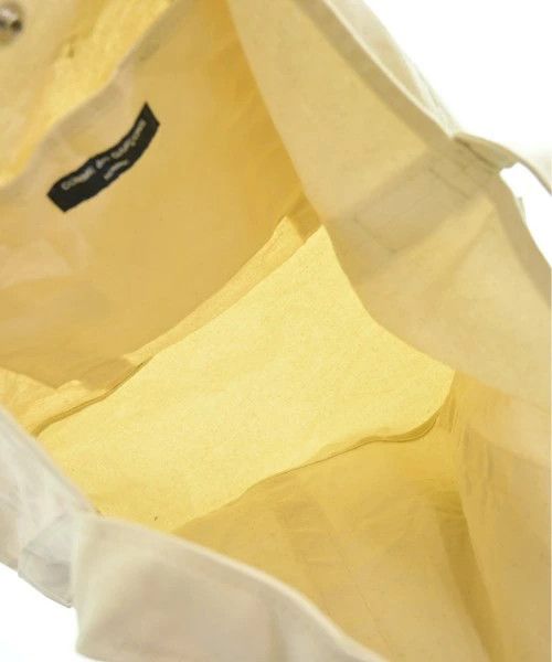 Comme des Garcons Homme Tote Bag Cotton Logo Print Pocket Inside Plain Beige Size ONE SIZE - 3 Thumbnail