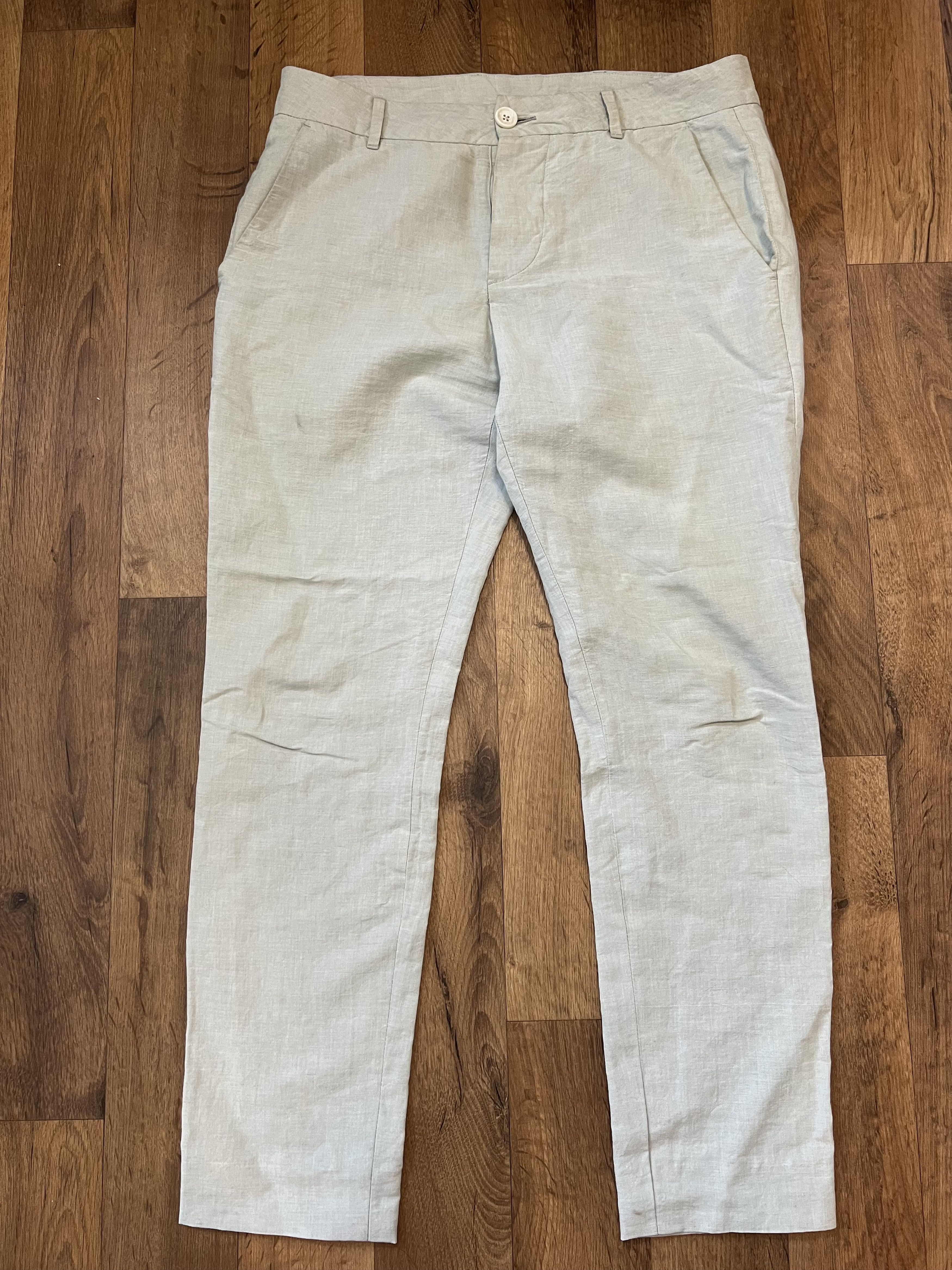 image of James Perse Linen Pants in Light Blue, Men's (Size 31)