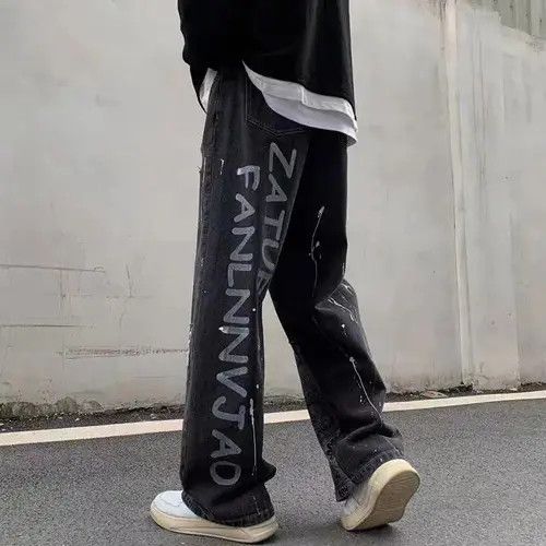 Japanese Brand × Jean Bandana Patchwork Straight Leg Baggy Jeans Size US 30 / EU 46 - 1 Thumbnail