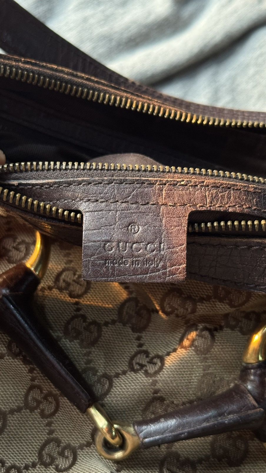 Gucci Gucci 2000s Large Horsebit Shoulder Bag GG Monogram Canvas Size ONE SIZE - 15 Thumbnail