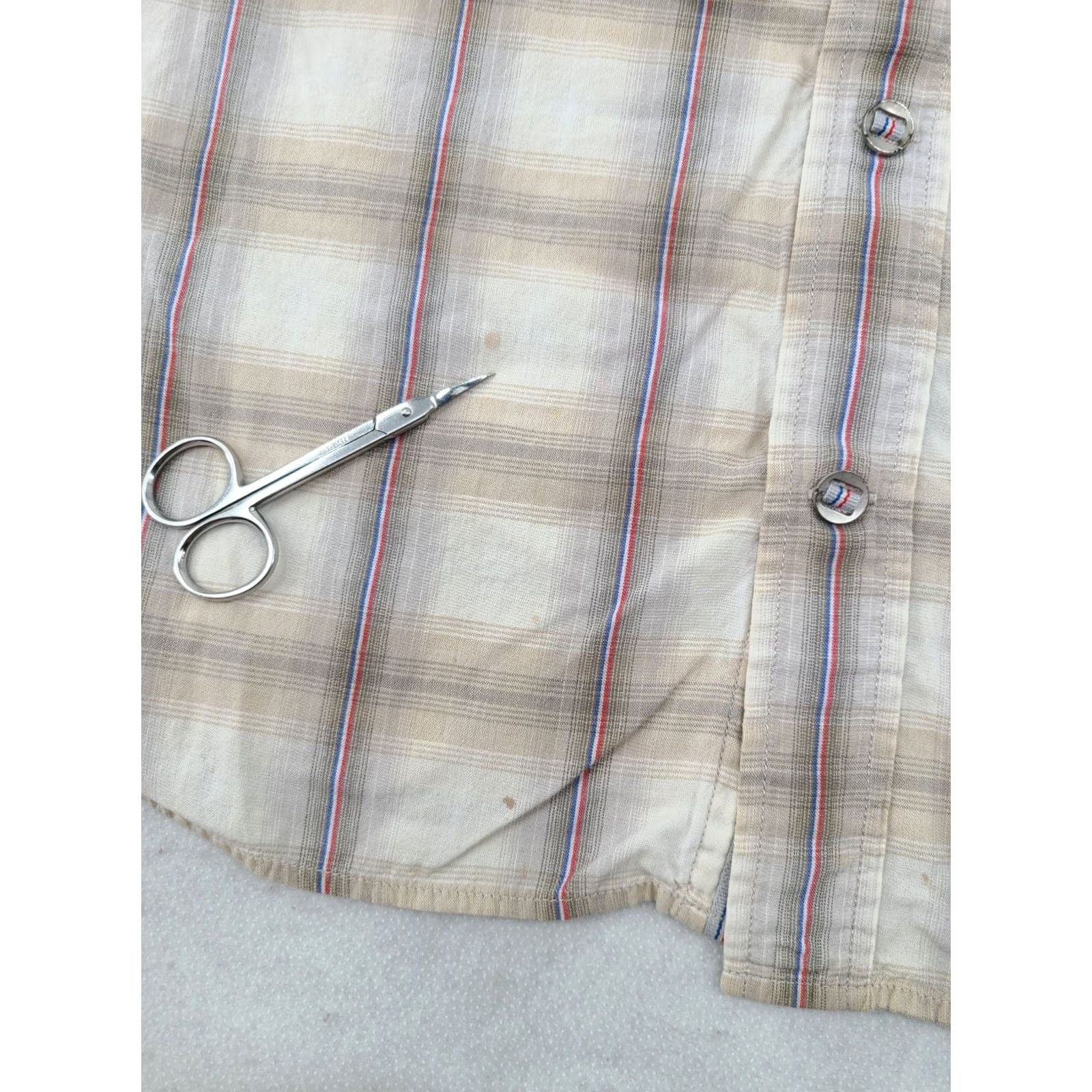 Diesel Diesel Shirt 2XL Beige Plaid Short Sleeve Lightweight Casual Pocket Men Size US XXL / EU 58 / 5 - 3 Thumbnail