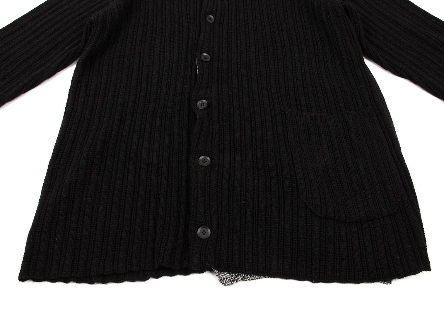 Yohji Yamamoto Yohji Yamamoto Half Layered Wool Knit Jacket Size US M / EU 48-50 / 2 - 7 Thumbnail