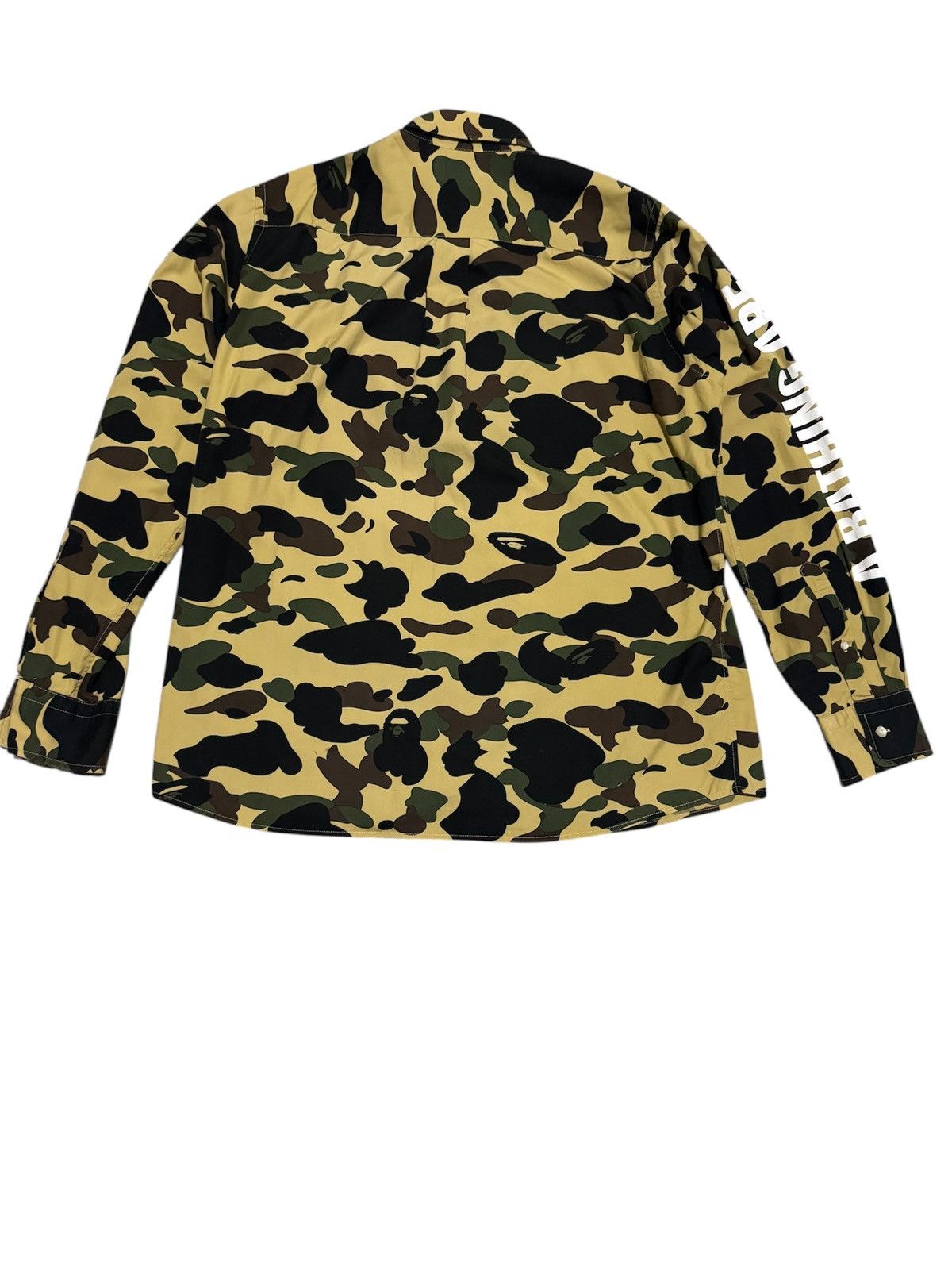 Bape OG A Bathing Ape 1st Camo BD L/S Spellout Shirt Size US XL / EU 56 / 4 - 3 Thumbnail