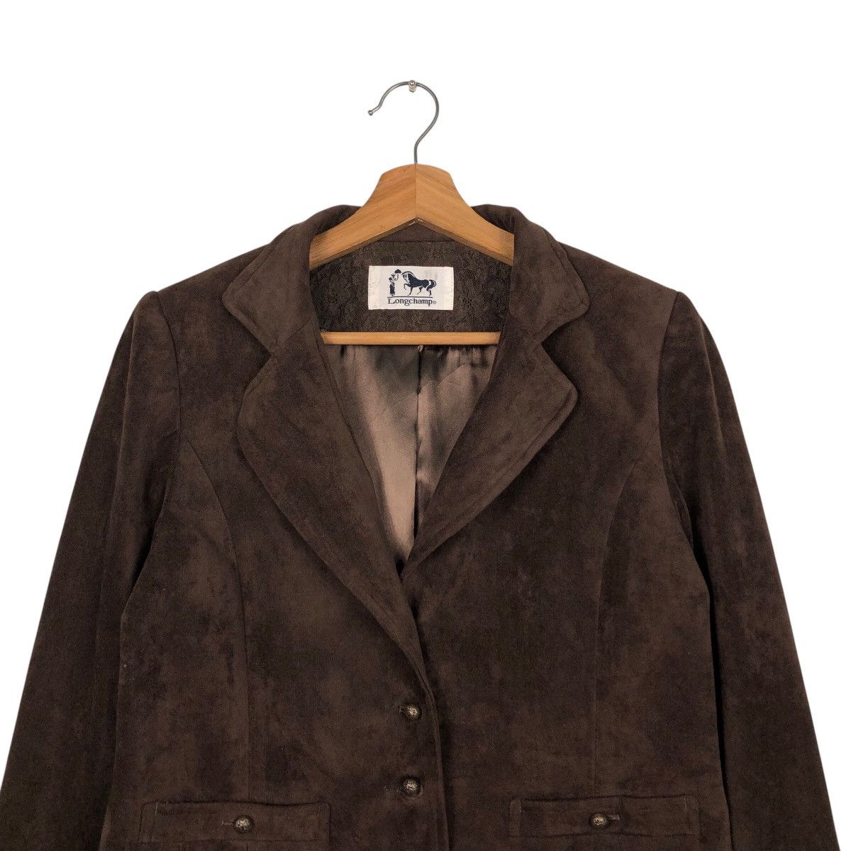 Japanese Brand × Longchamp 📌Cropped Suede Leather Jacket Longchamp Size US M / EU 48-50 / 2 - 4 Thumbnail