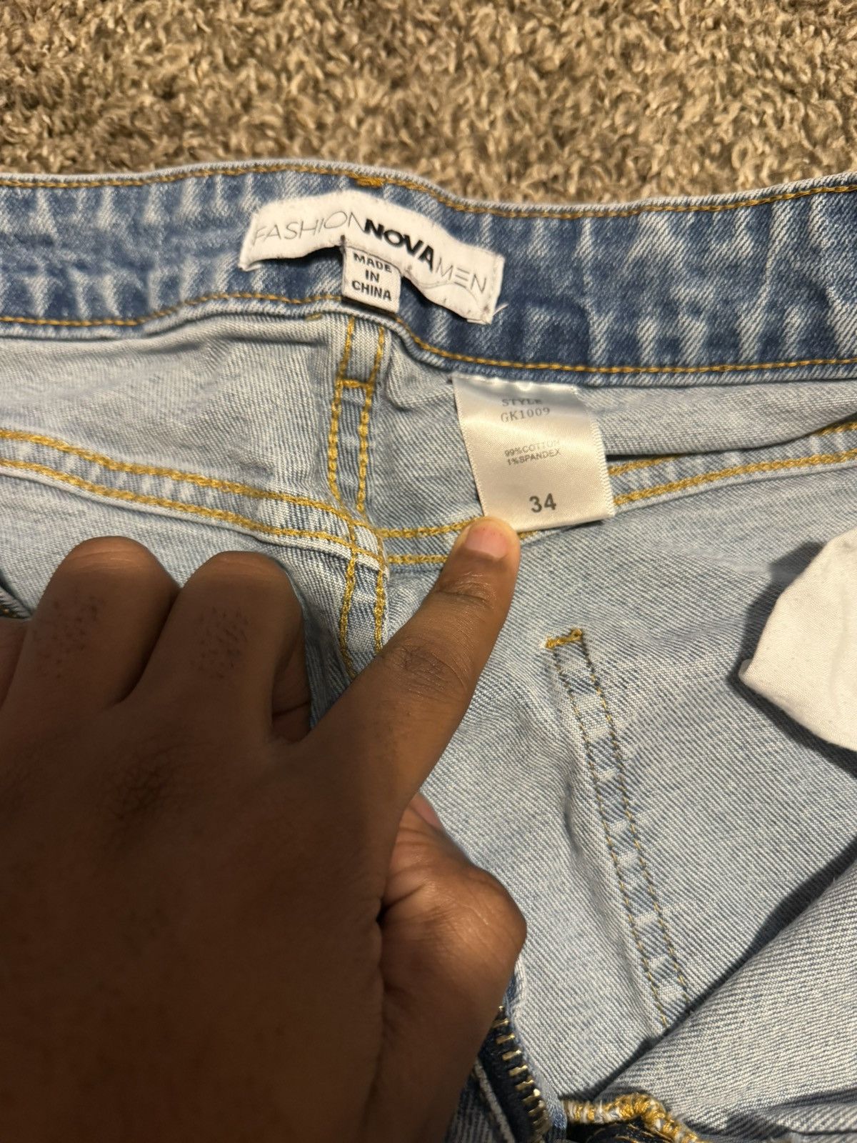 Fashion Nova Fashion Nova Men Distressed Skinny Jeans w/ Ankle Zippers Size US 34 / EU 50 - 3 Thumbnail
