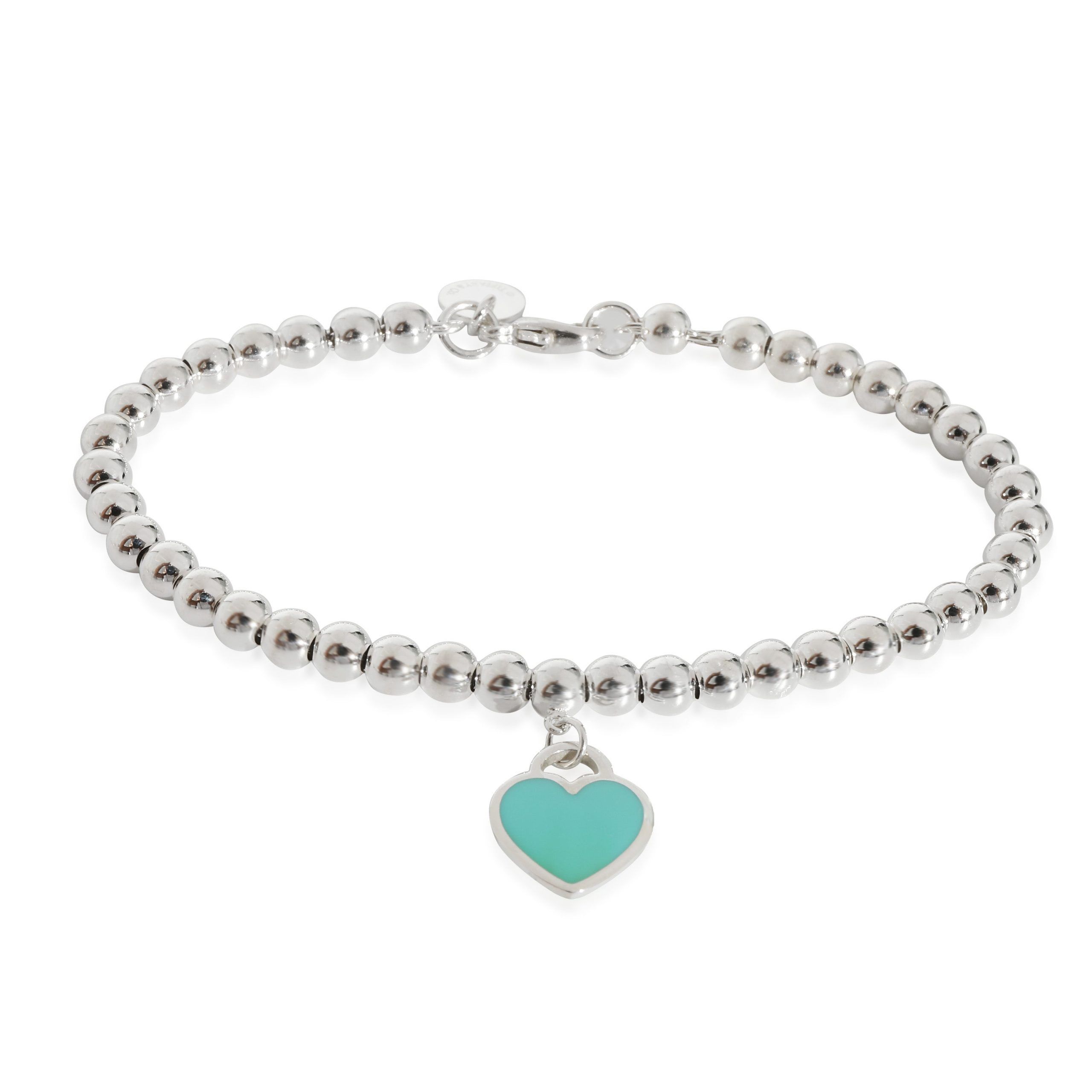 Tiffany & Co. Tiffany & Co. Return To Tiffany Blue Enamel Heart Bracelet in Sterling Silver Size ONE SIZE - 1 Thumbnail