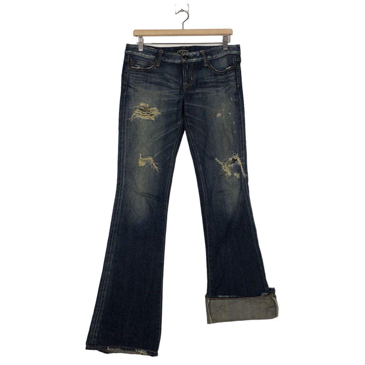 Japanese Brand 🔥90’s VINTAGE BOW CUT DISTRESSED DENIM JEANS MOUSSY JAPAN Size US 30 / EU 46 - 11 Thumbnail