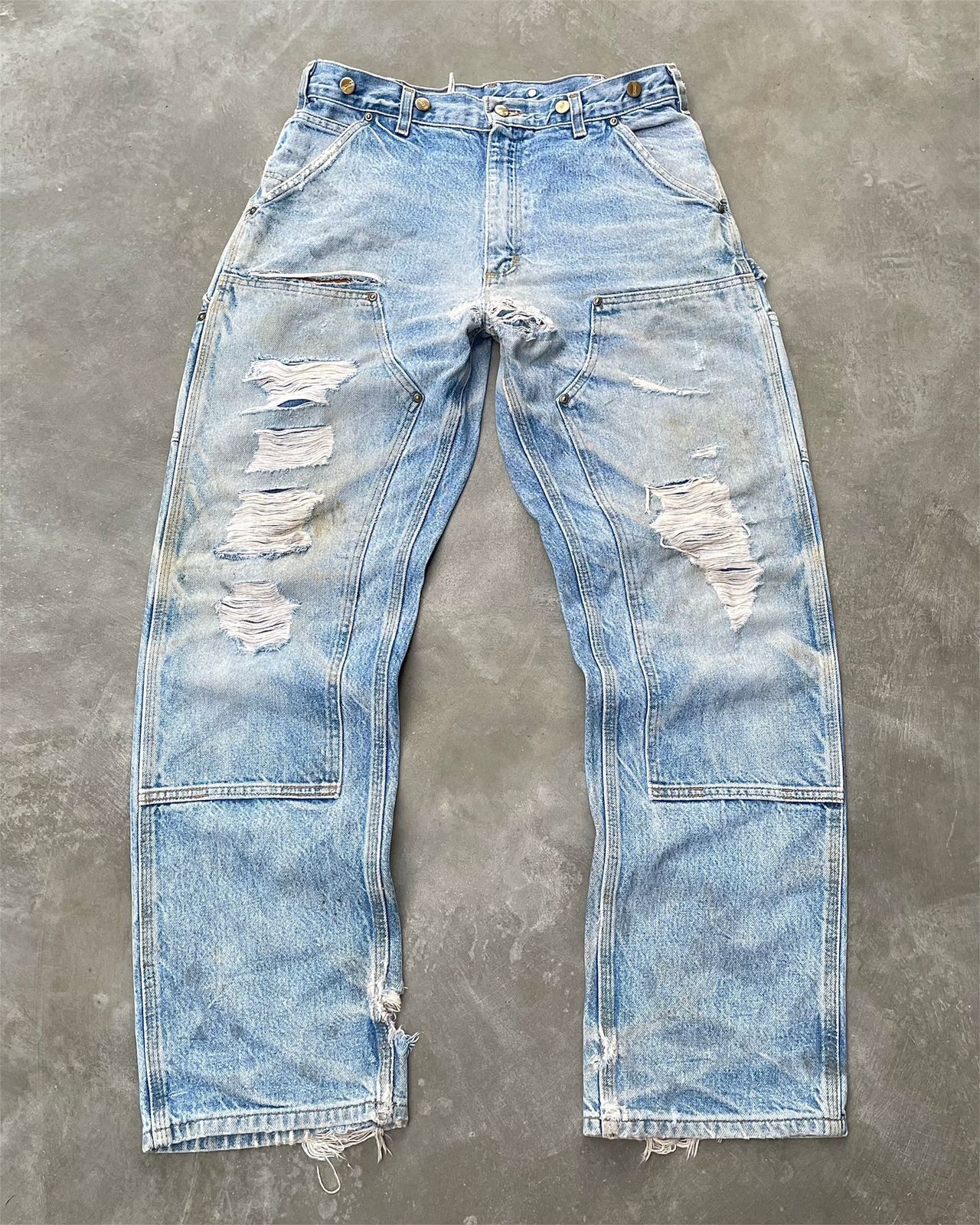 Carhartt Crazy Vintage Distressed Carhartt Doublee Knee B07-DNM 🥶 Size US 34 / EU 50 - 1 Thumbnail