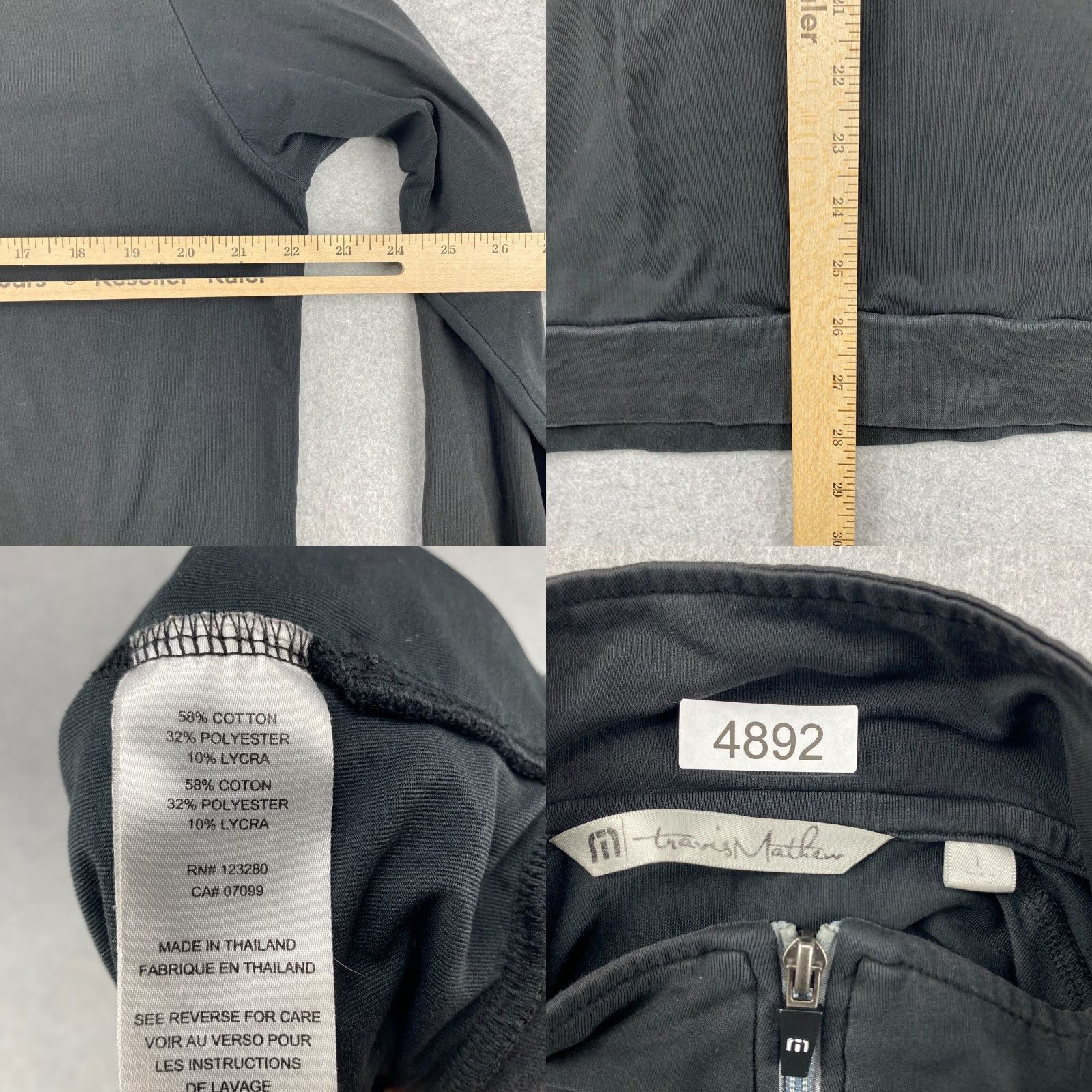 TravisMathew Travis Mathew 1/4 Zip Pullover Large L Mens Black Golf Performance Sweater Size US L / EU 52-54 / 3 - 9 Thumbnail