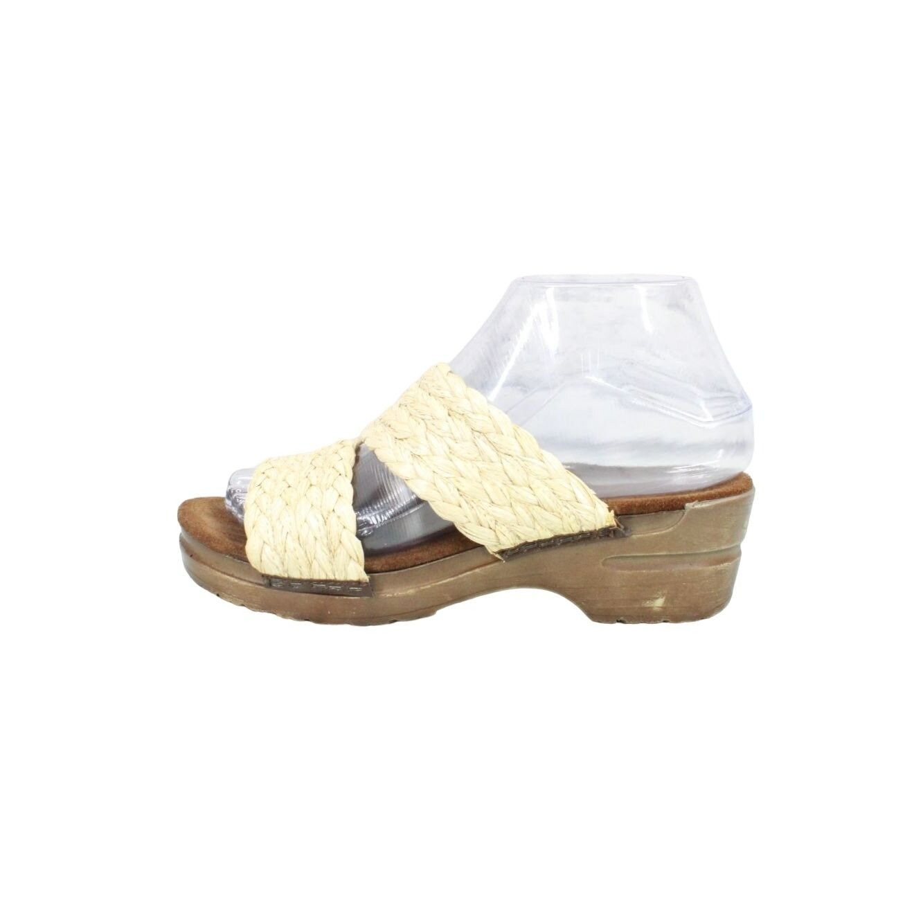 Other Sanita Cognac Braided Straw Raffia Wedge Sandals Size US 6 / IT 36 - 1 Thumbnail