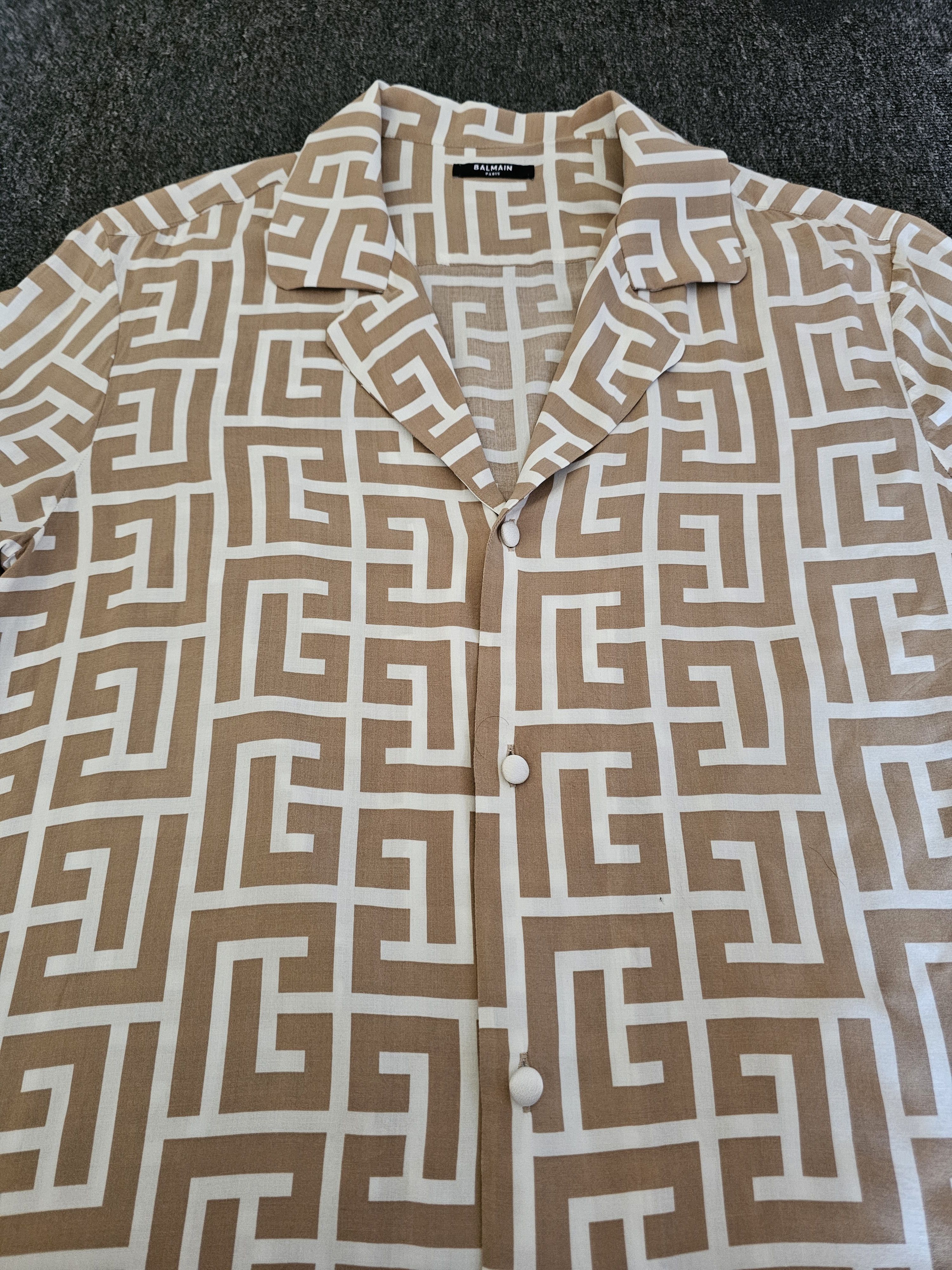Balmain Balmain Men's Oversize Short Sleeve Shirt Size 39 Size US L / EU 52-54 / 3 - 3 Thumbnail
