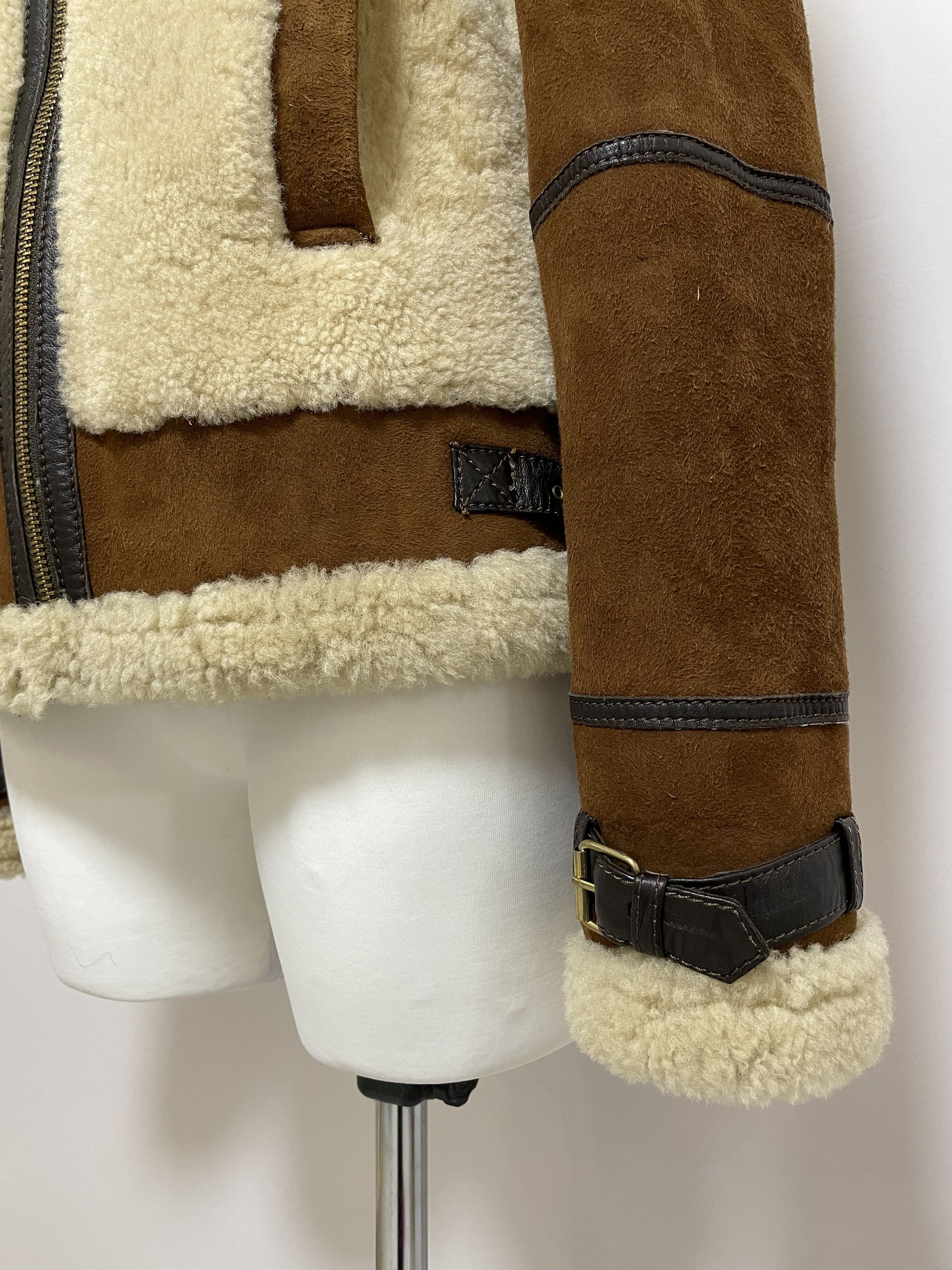 Massimo Dutti MASSIMO DUTTI Aviator Fur Shearling Bomber Jacket Sheepskin Size M / US 6-8 / IT 42-44 - 13 Thumbnail