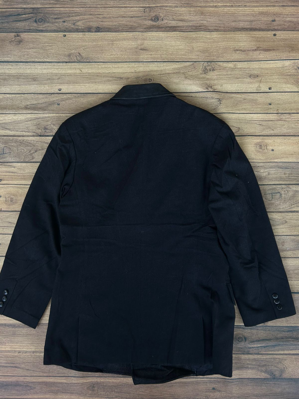 Yohji Yamamoto Yohji yamamoto pour homme leather neck wool coat Size 44S - 4 Thumbnail