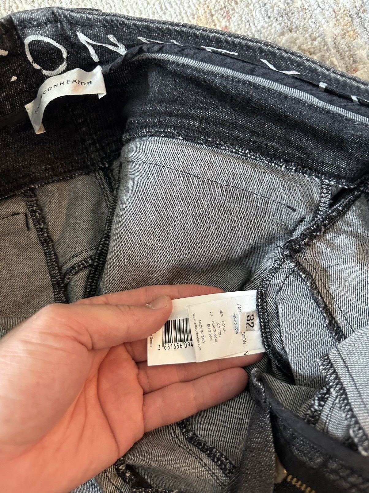 Faith Connexion BLACK OVERSIZED POCKET CARGO DENIM JEANS Size US 32 / EU 48 - 7 Thumbnail